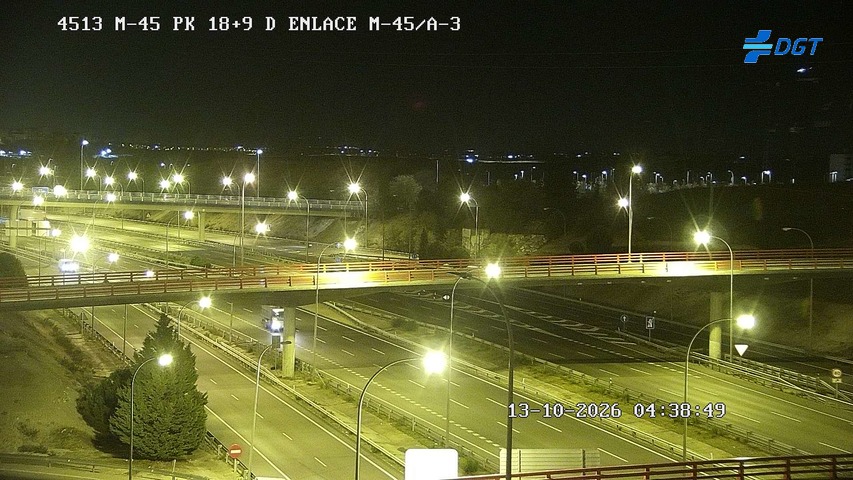 Cámara en directo: M-45, enlace con la A-3 (Madrid)