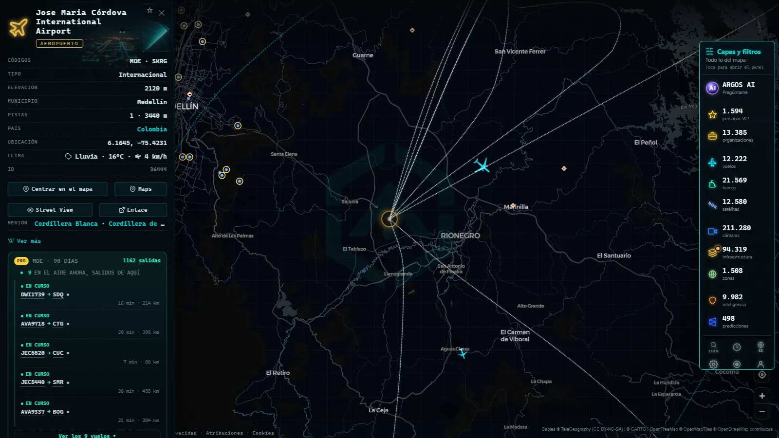 Ficha de Jose Maria Córdova International Airport (Aeropuerto) en el mapa de ARGOS ATLAS