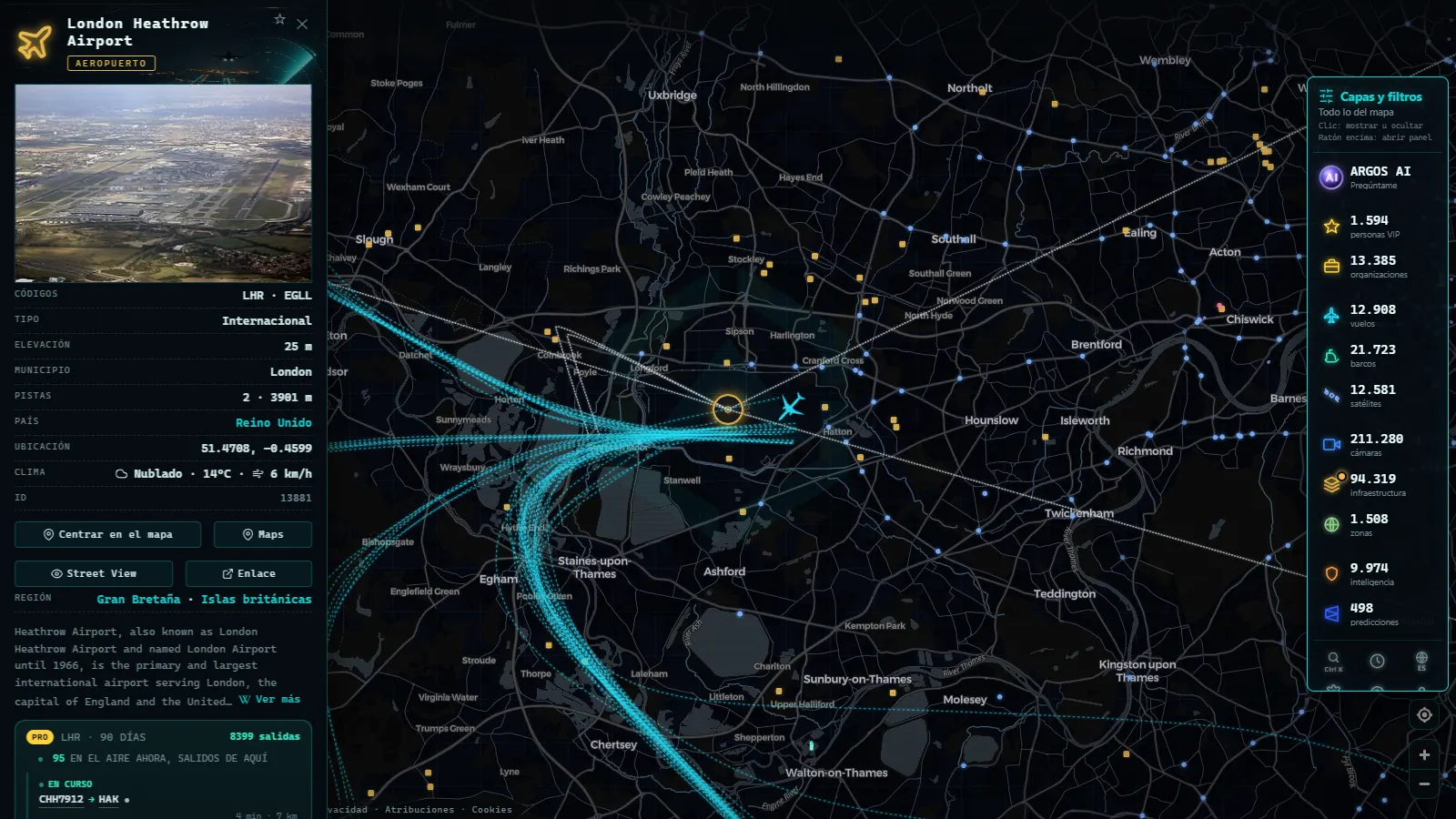 Ficha de London Heathrow Airport (Aeropuerto) en el mapa de ARGOS ATLAS