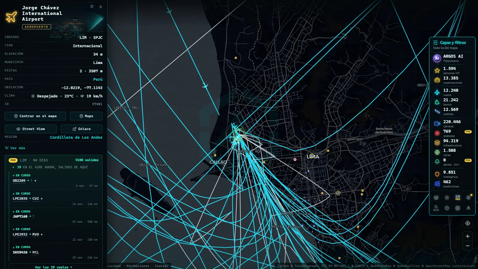 Ficha de Jorge Chávez International Airport (Aeropuerto) en el mapa de ARGOS ATLAS