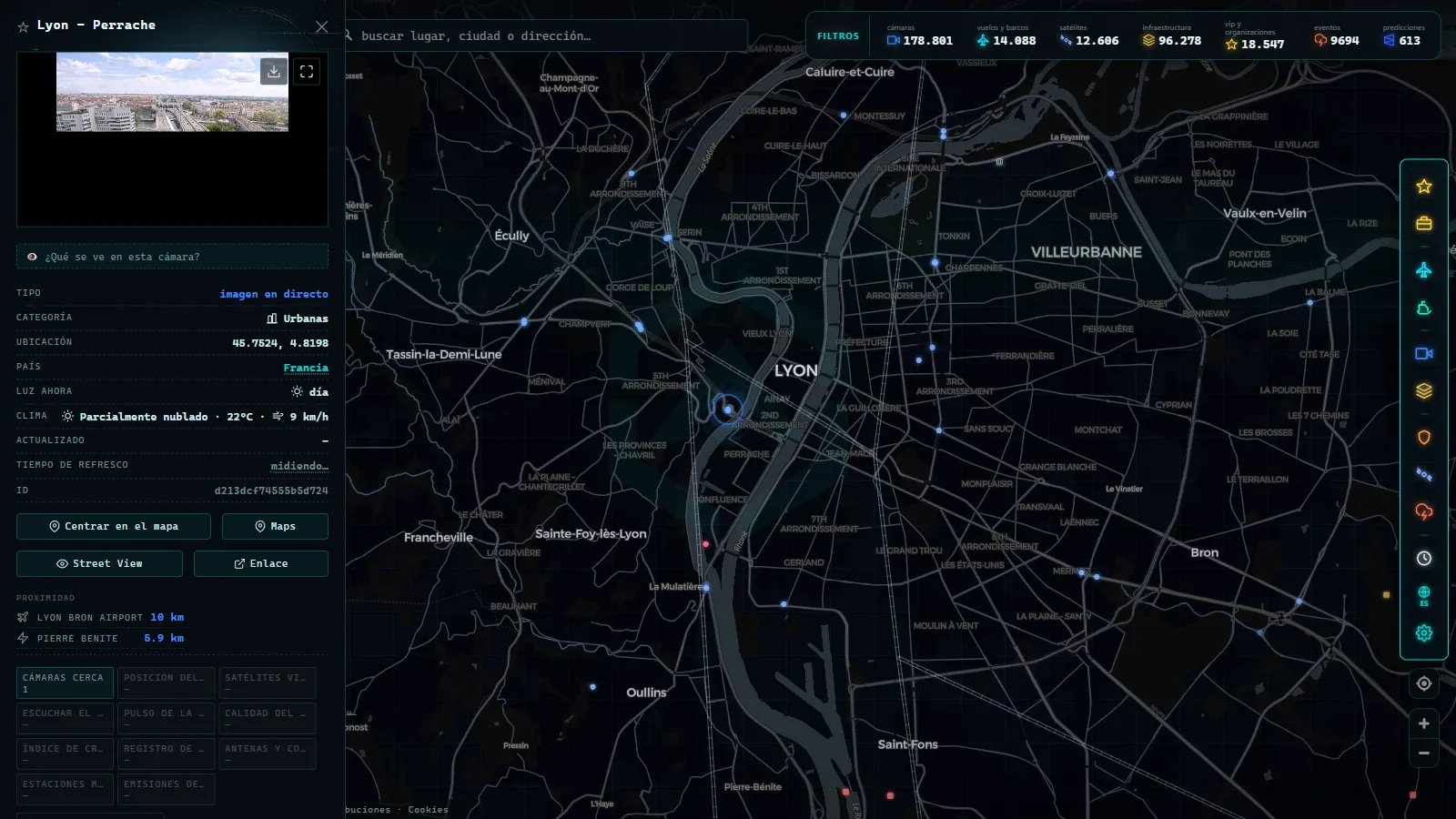 Ficha de Lyon - Perrache (Urbana) en el mapa de ARGOS ATLAS