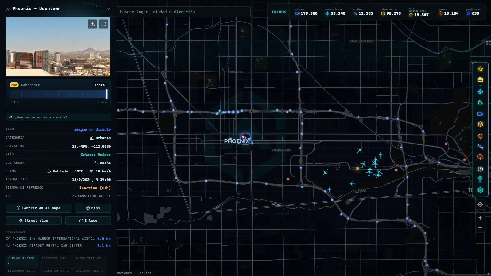 Ficha de Phoenix - Downtown (Urbana) en el mapa de ARGOS ATLAS