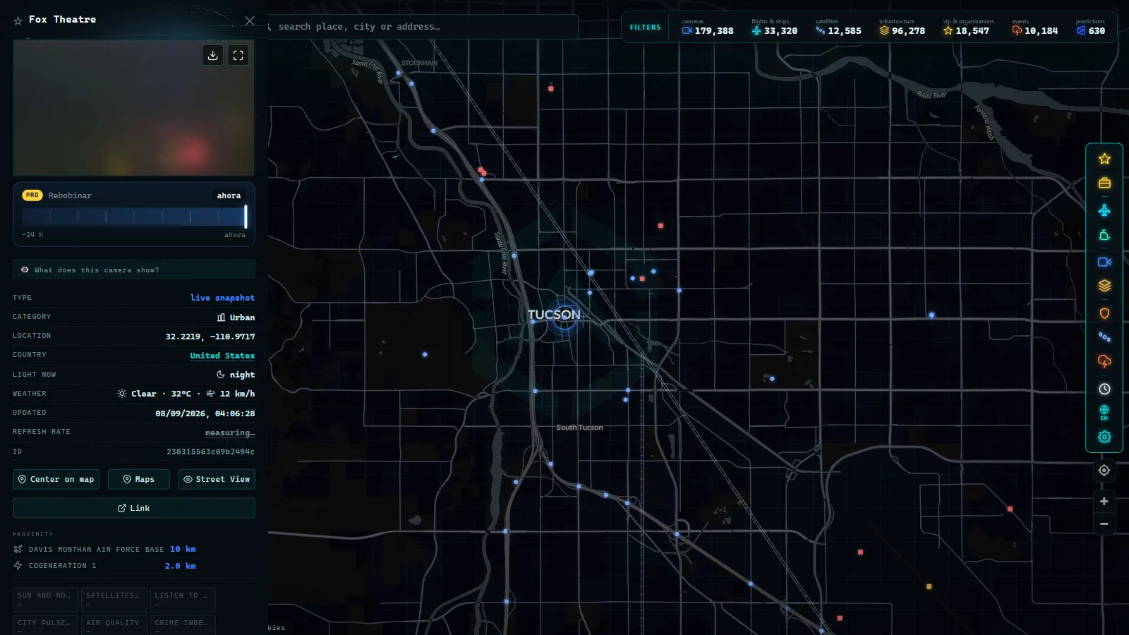 Detail card of Fox Theatre (Urban) on the ARGOS ATLAS map