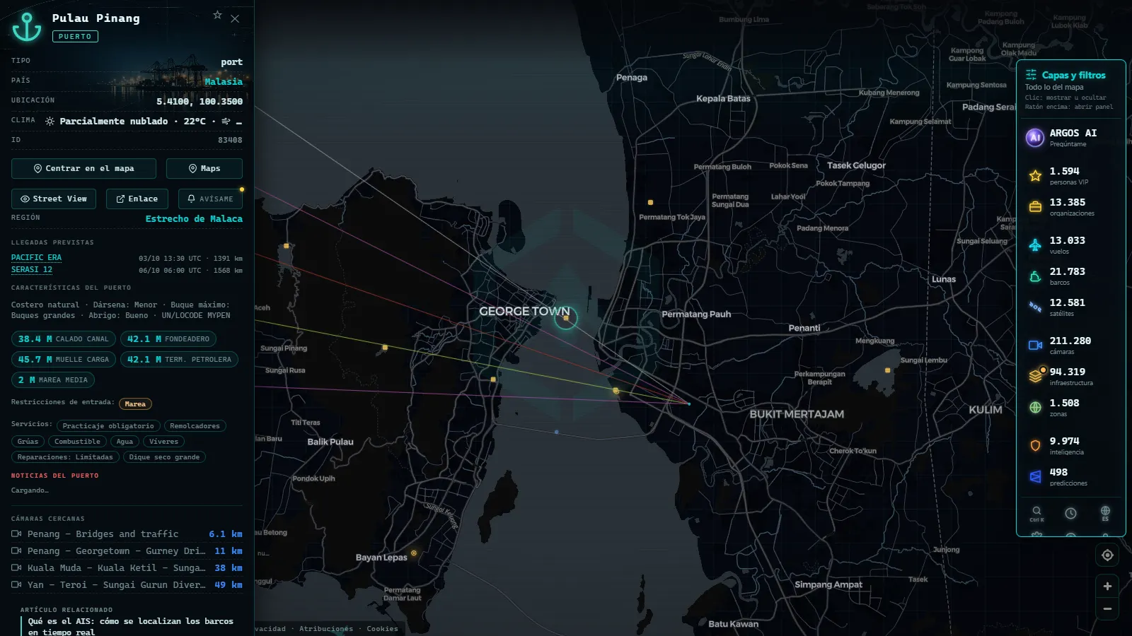 Ficha de Pulau Pinang (Puerto) en el mapa de ARGOS ATLAS