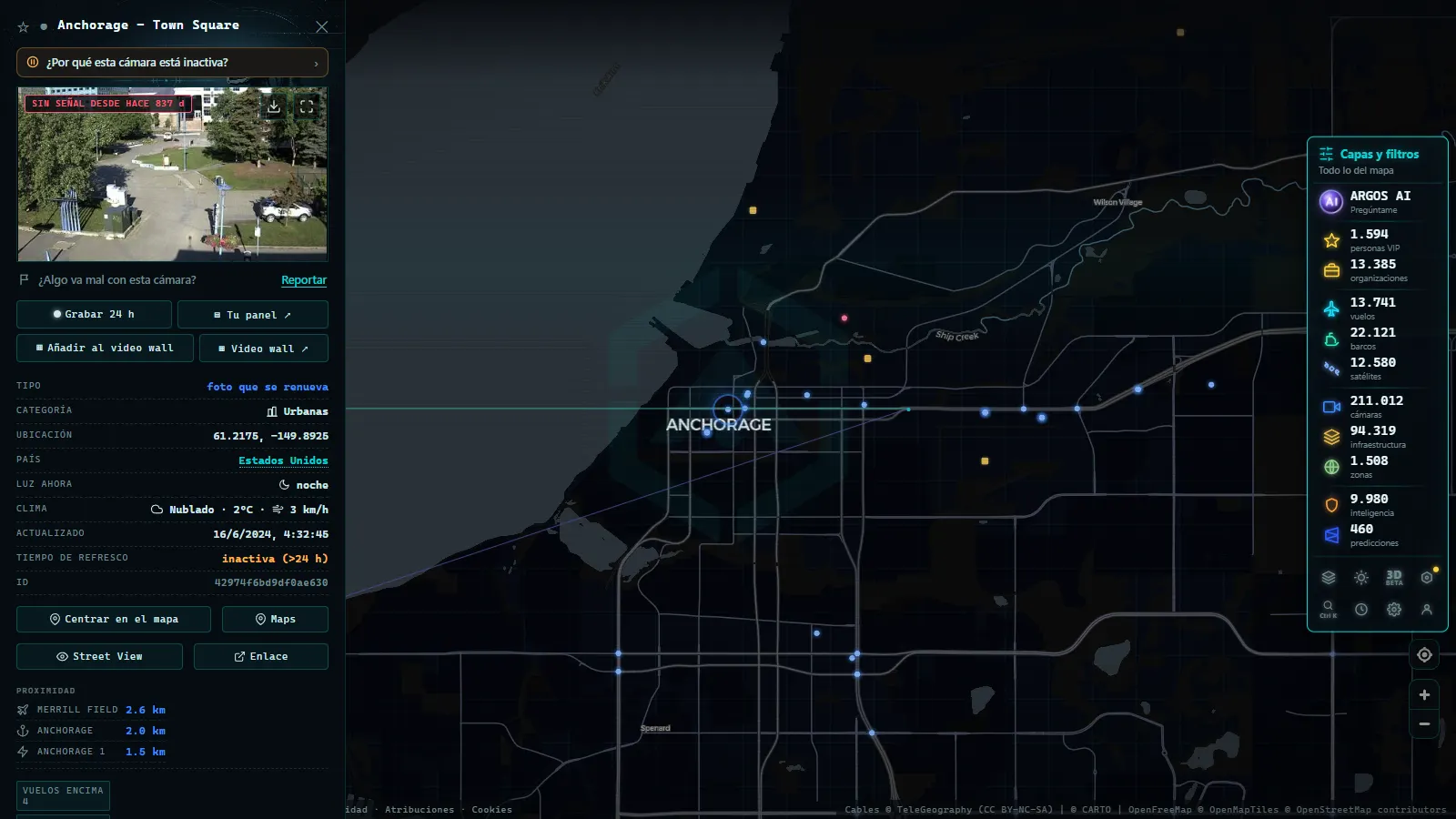 Ficha de Anchorage - Town Square (Urbana) en el mapa de ARGOS ATLAS