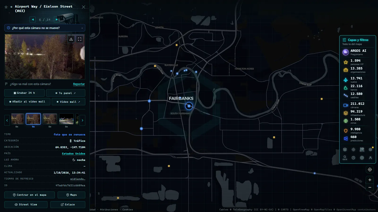 Ficha de Airport Way / Eielson Street (#63) (Tráfico) en el mapa de ARGOS ATLAS