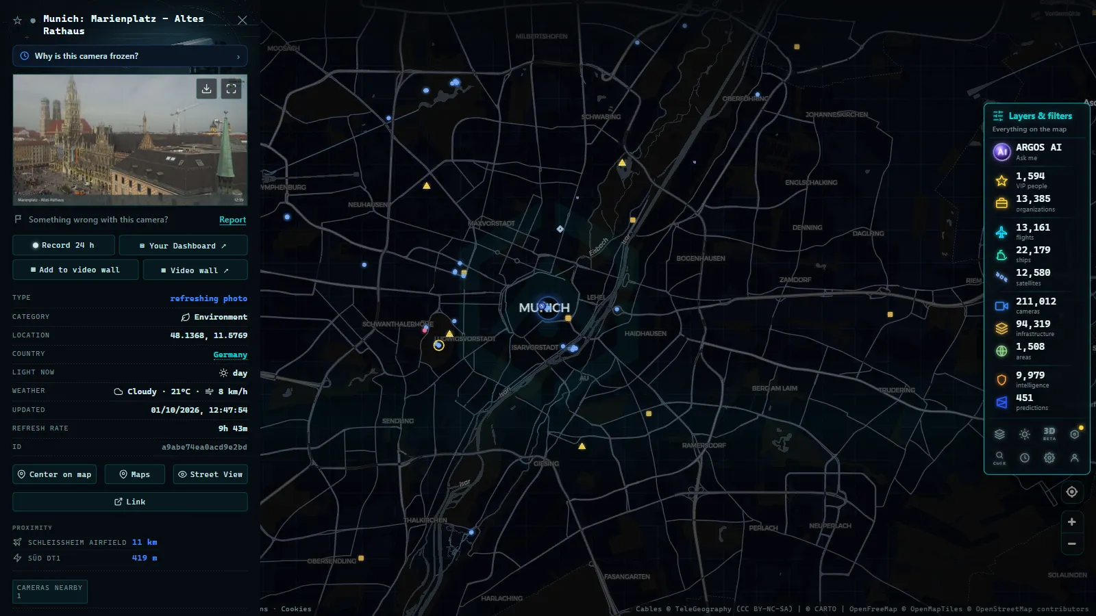 Detail card of Munich: Marienplatz - Altes Rathaus (Environmental) on the ARGOS ATLAS map