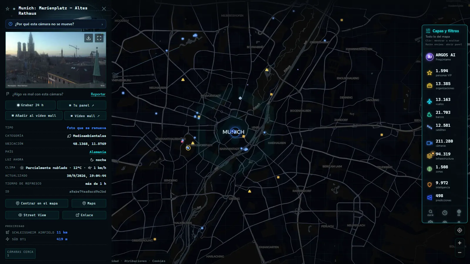 Ficha de Munich: Marienplatz - Altes Rathaus (Medioambiental) en el mapa de ARGOS ATLAS