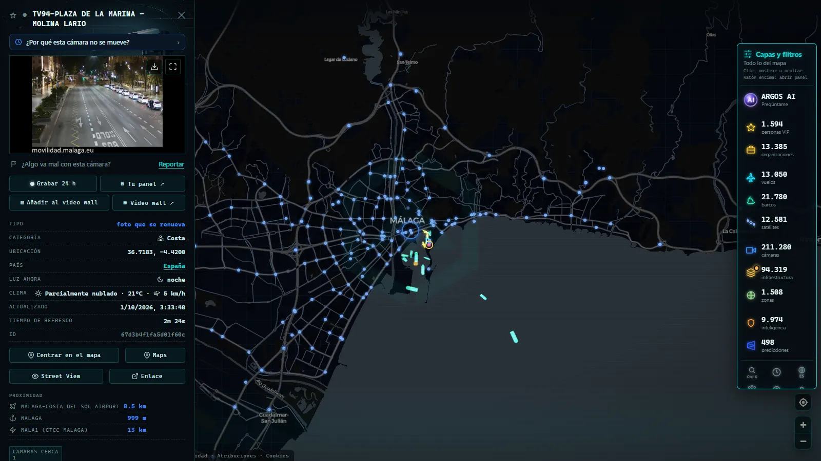 Ficha de TV94-PLAZA DE LA MARINA - MOLINA LARIO (Costa) en el mapa de ARGOS ATLAS