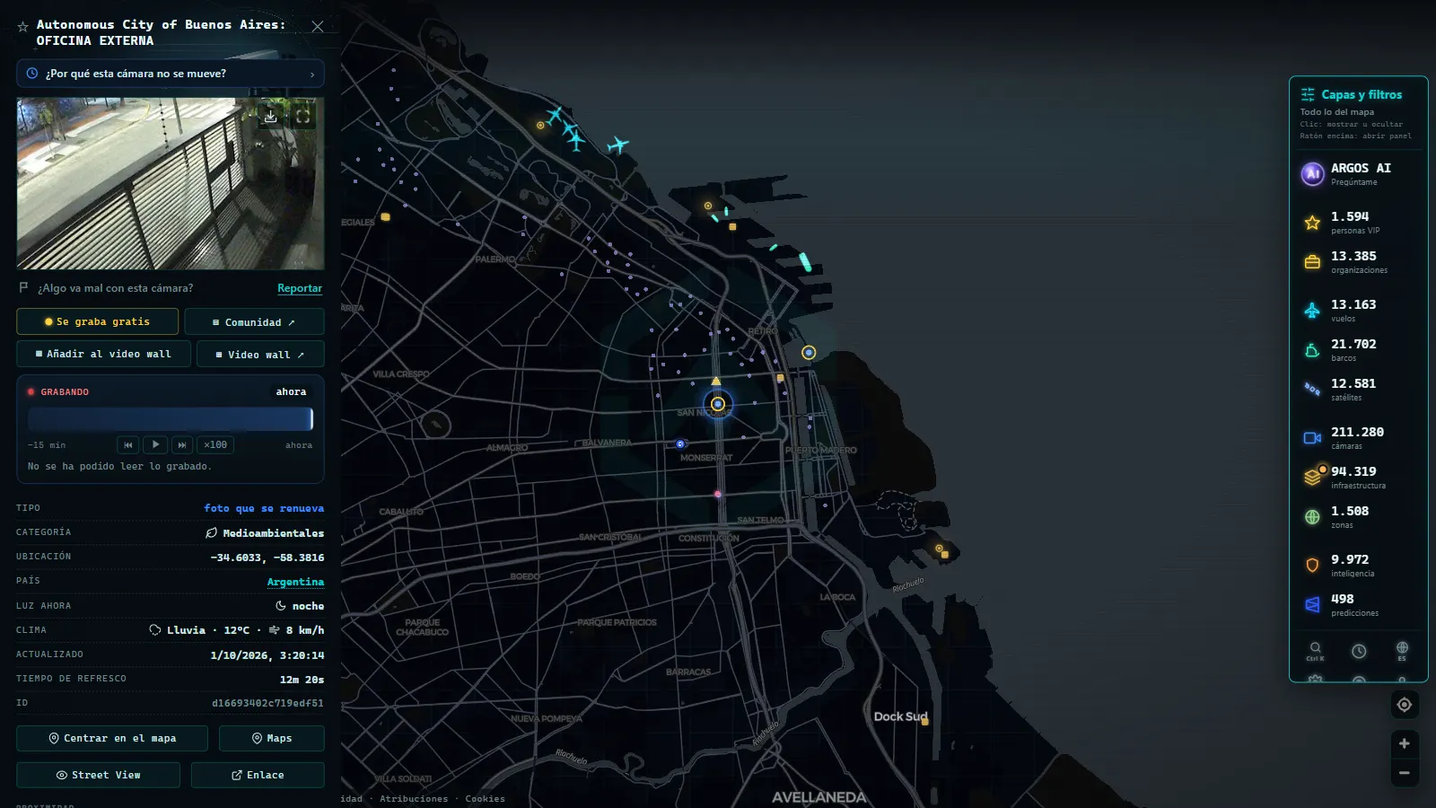 Ficha de Autonomous City of Buenos Aires: OFICINA EXTERNA (Medioambiental) en el mapa de ARGOS ATLAS