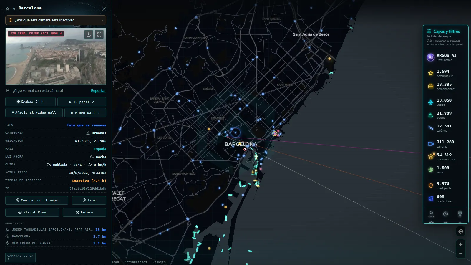 Ficha de Barcelona (Urbana) en el mapa de ARGOS ATLAS