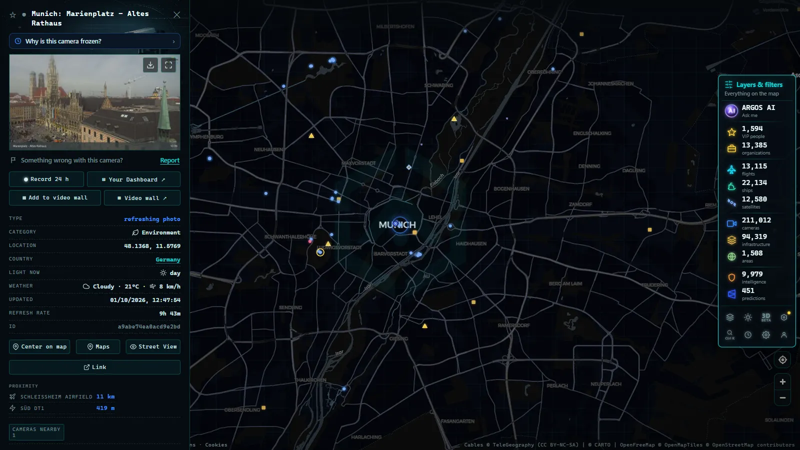 Detail card of Munich: Marienplatz - Altes Rathaus (Environmental) on the ARGOS ATLAS map