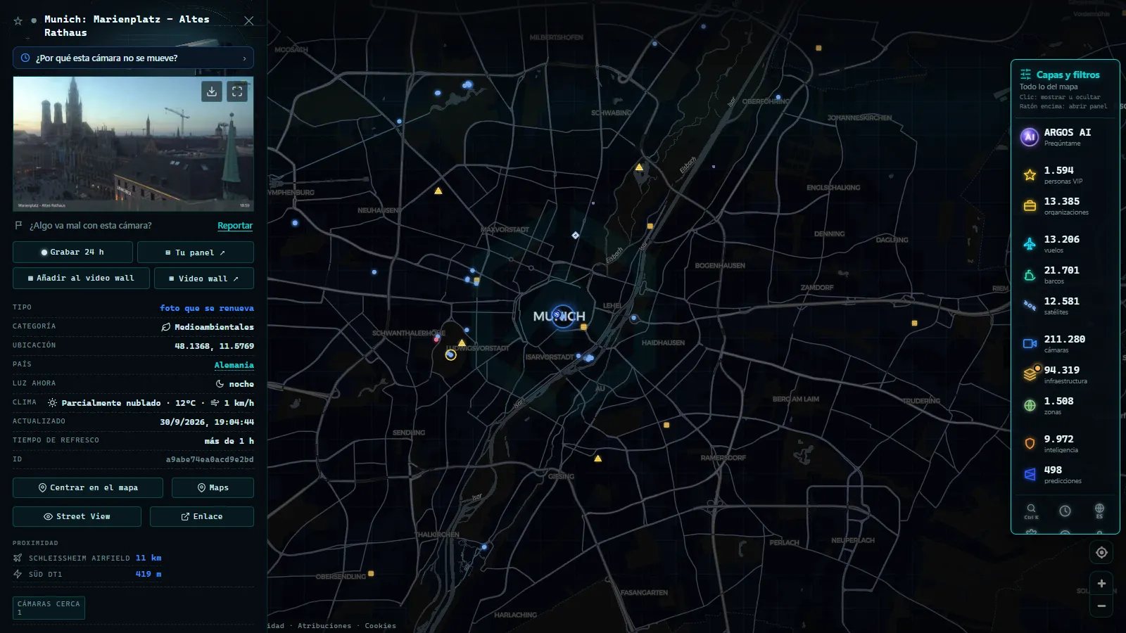 Ficha de Munich: Marienplatz - Altes Rathaus (Medioambiental) en el mapa de ARGOS ATLAS