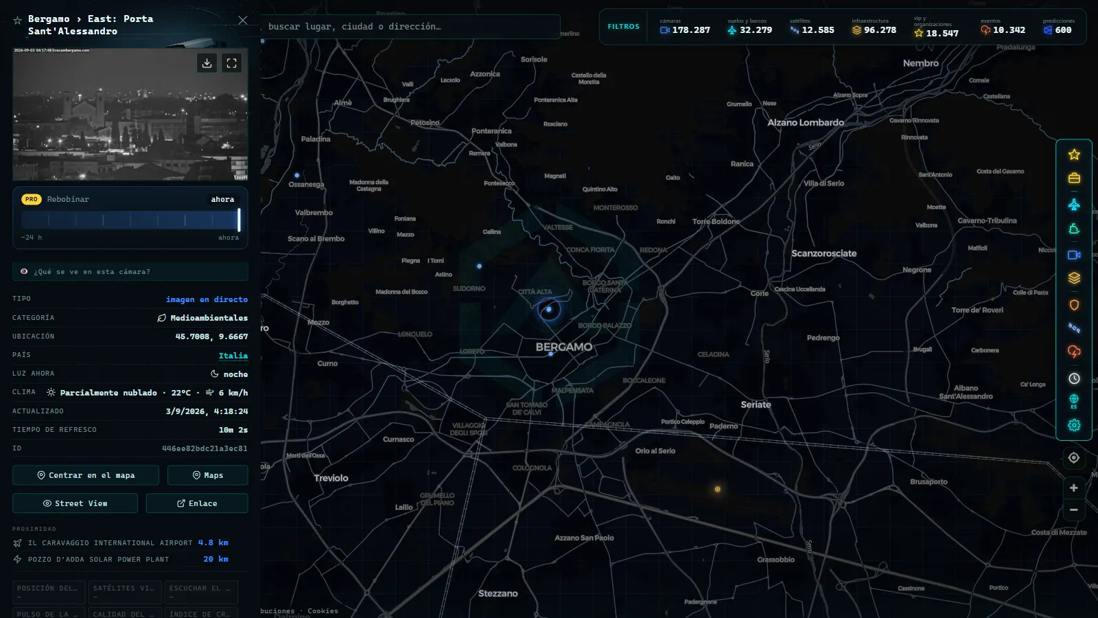 Ficha de Bergamo › East: Porta Sant'Alessandro (Medioambiental) en el mapa de ARGOS ATLAS