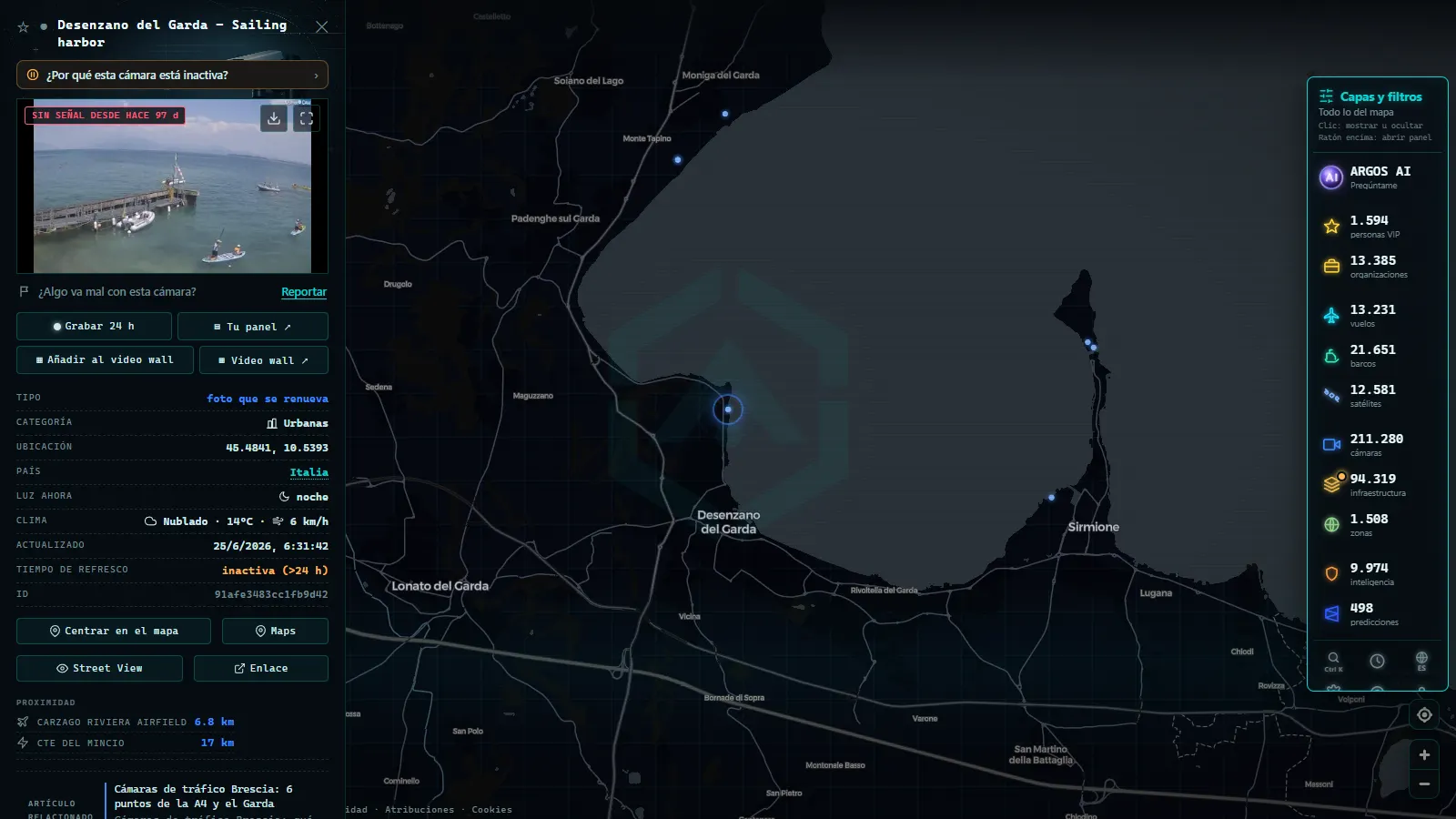 Ficha de Desenzano del Garda - Sailing harbor (Urbana) en el mapa de ARGOS ATLAS