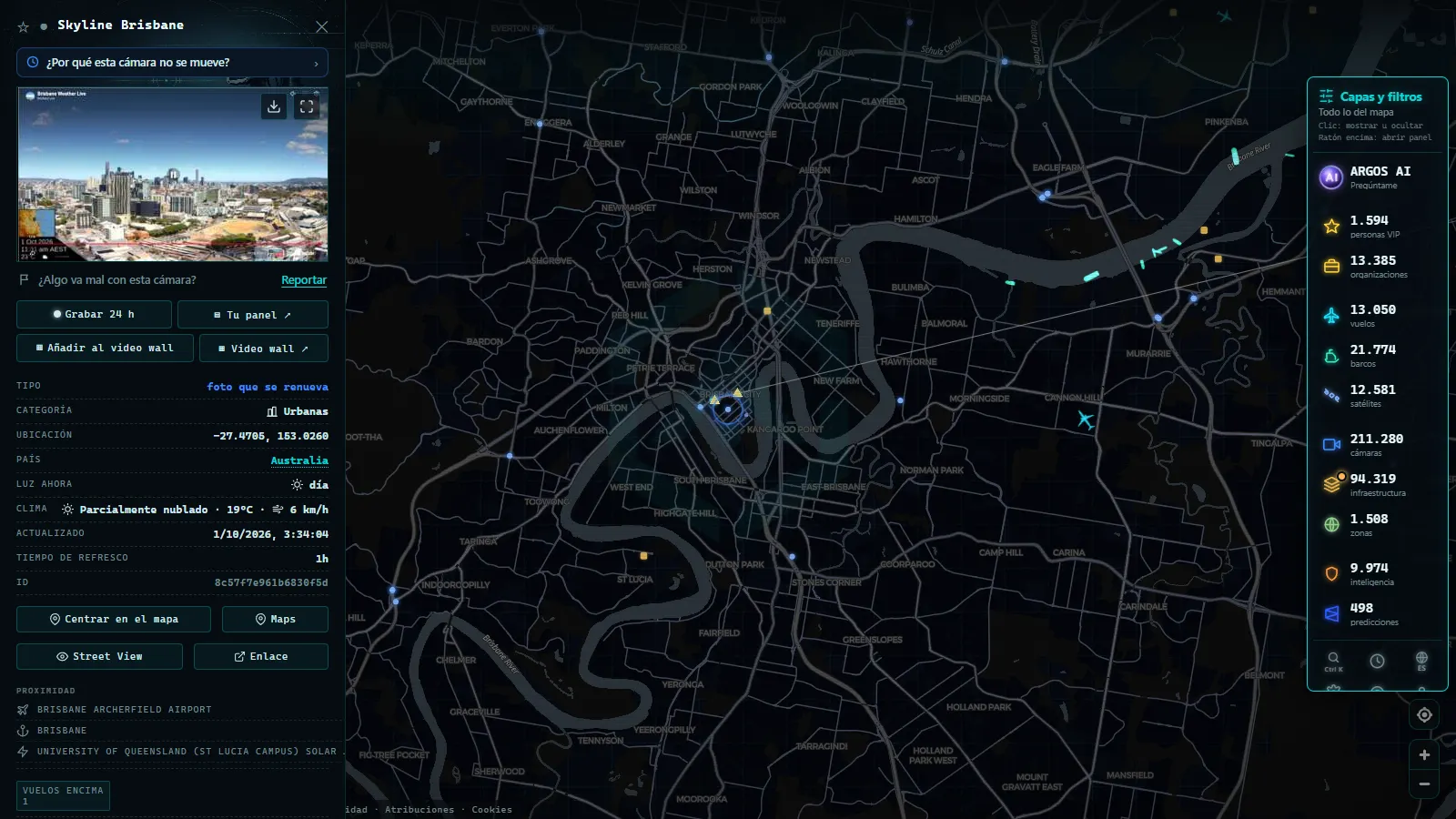 Ficha de Skyline Brisbane (Urbana) en el mapa de ARGOS ATLAS