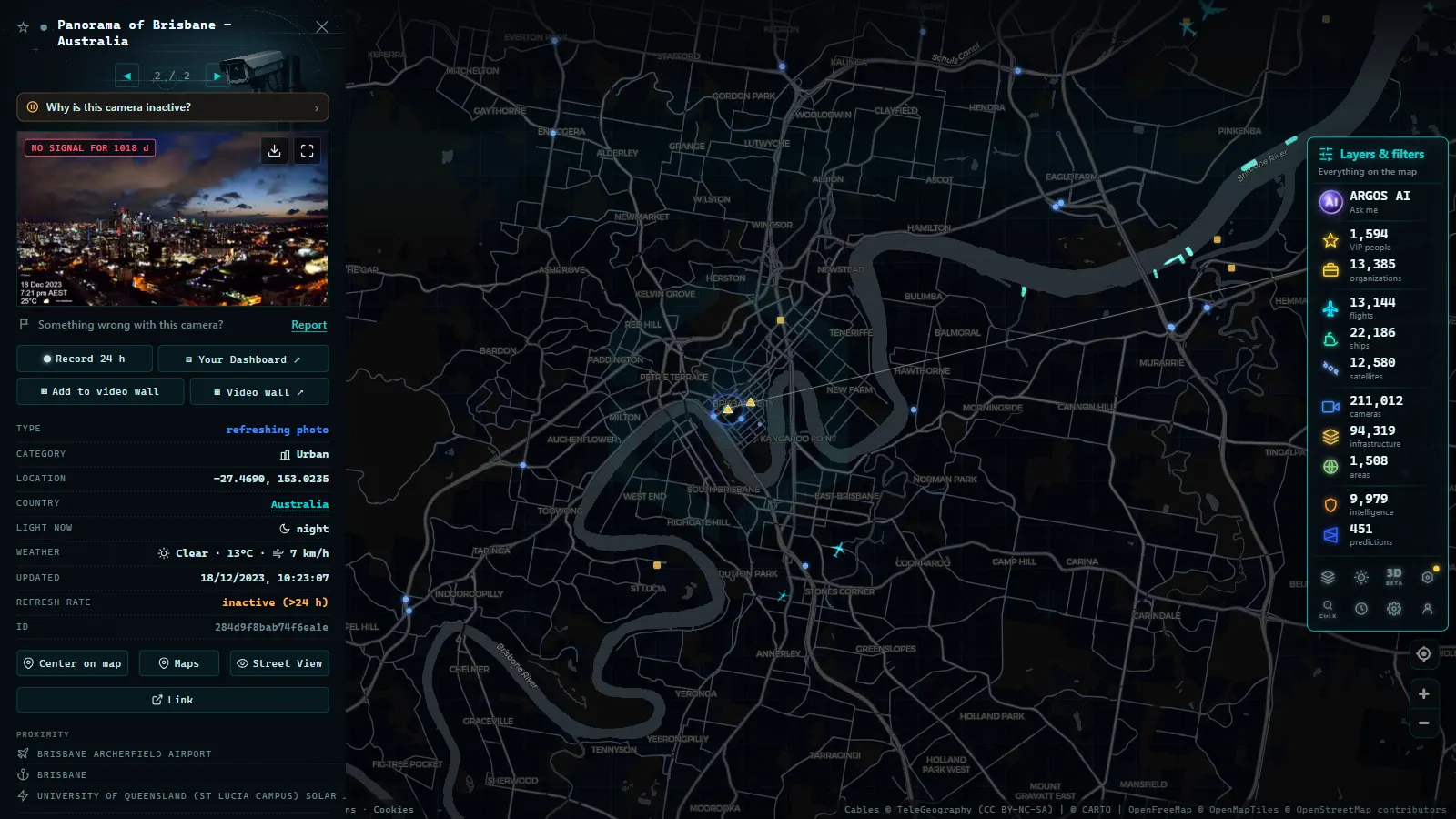 Detail card of Panorama of Brisbane - Australia (Urban) on the ARGOS ATLAS map