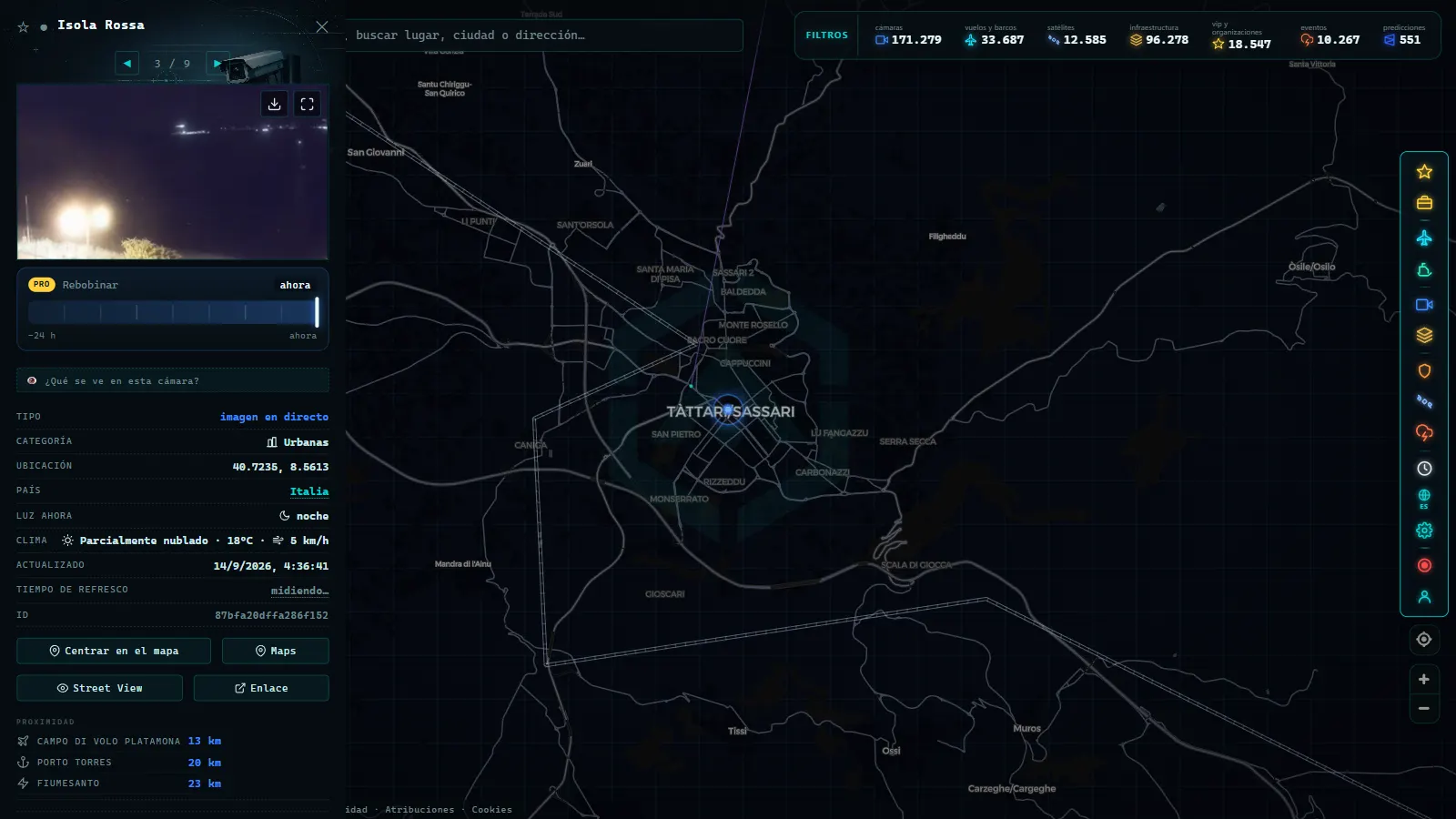 Ficha de Isola Rossa (Urbana) en el mapa de ARGOS ATLAS