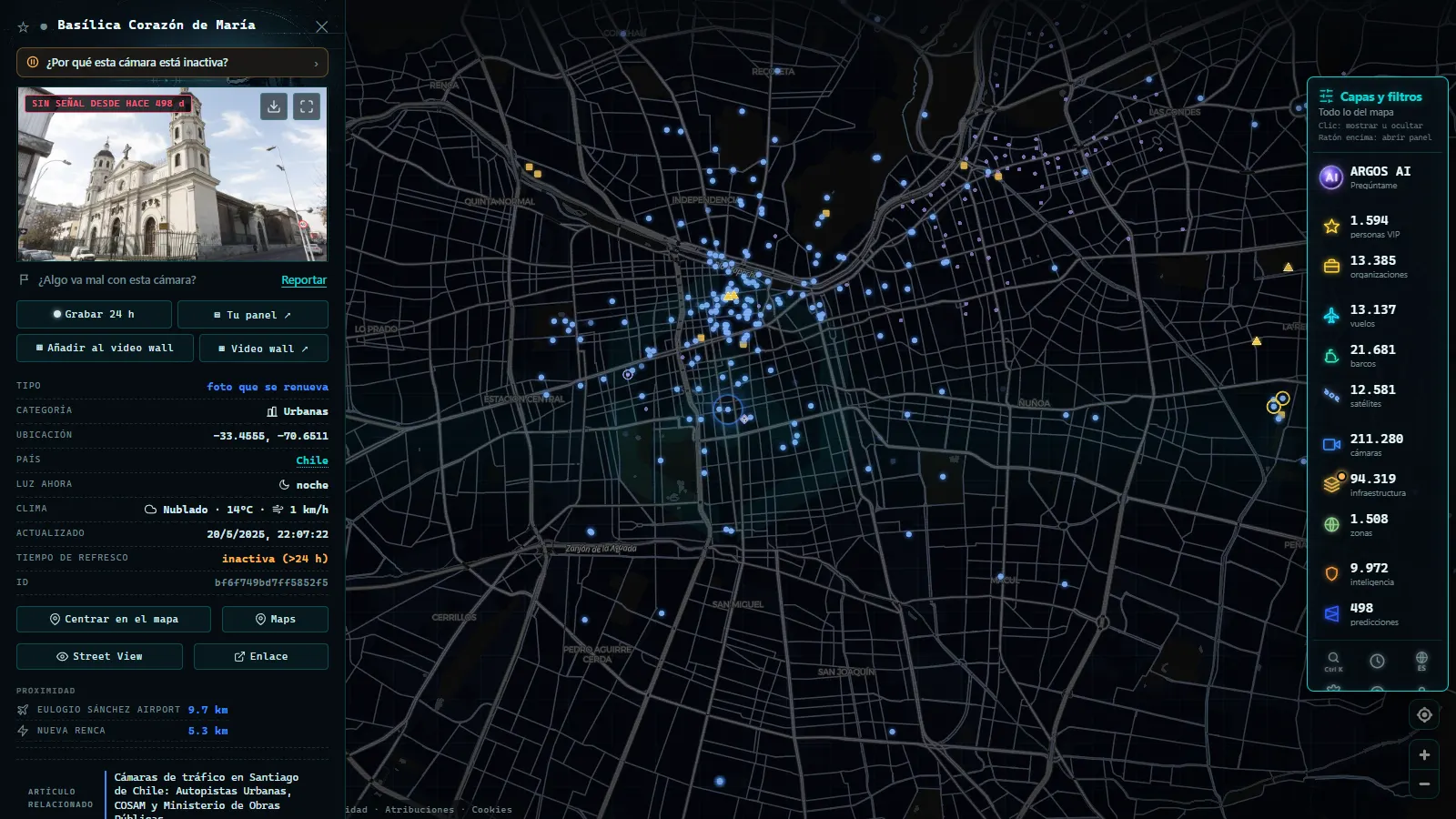 Ficha de Basílica Corazón de María (Urbana) en el mapa de ARGOS ATLAS
