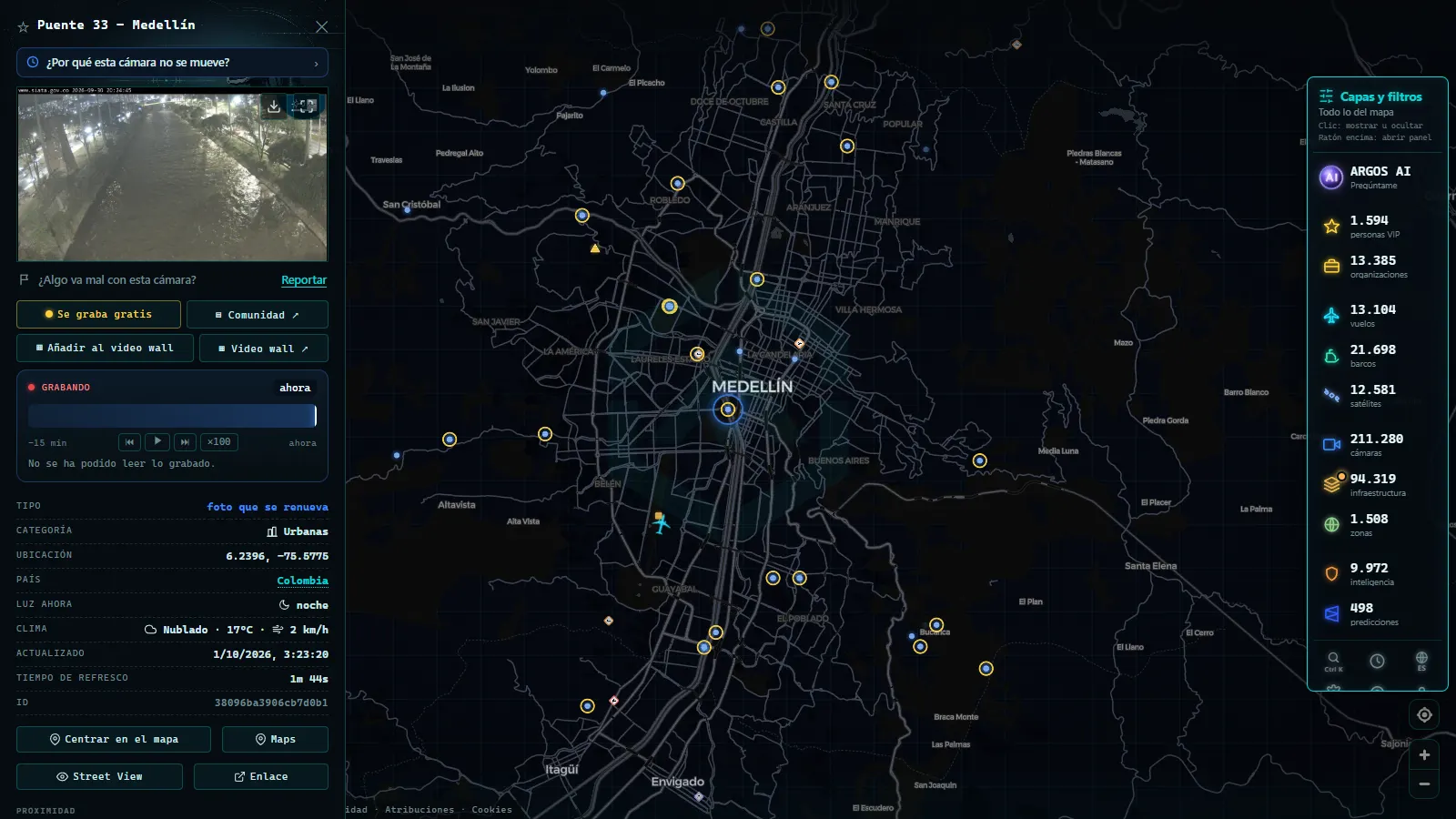 Ficha de Puente 33 - Medellín (Urbana) en el mapa de ARGOS ATLAS