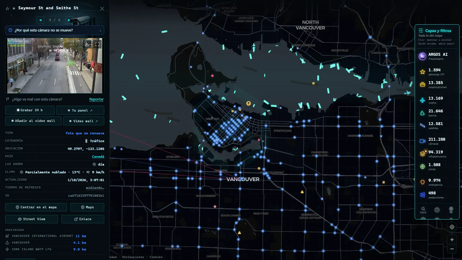 Ficha de Seymour St and Smithe St (Tráfico) en el mapa de ARGOS ATLAS