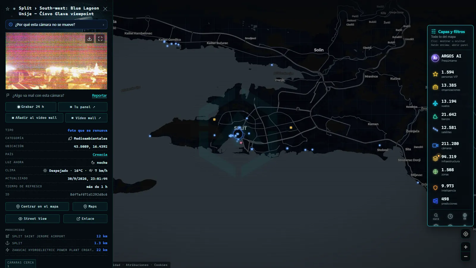 Ficha de Split › South-west: Blue Lagoon Unije - Čiovo Glava viewpoint (Medioambiental) en el mapa de ARGOS ATLAS