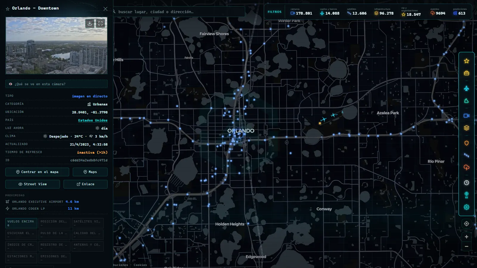 Ficha de Orlando - Downtown (Urbana) en el mapa de ARGOS ATLAS