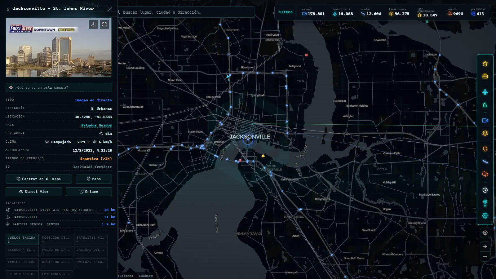 Ficha de Jacksonville - St. Johns River (Urbana) en el mapa de ARGOS ATLAS