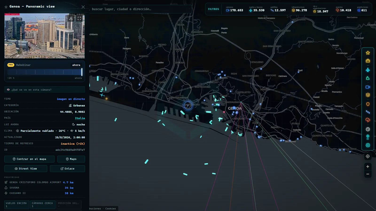 Ficha de Genoa - Panoramic view (Urbana) en el mapa de ARGOS ATLAS