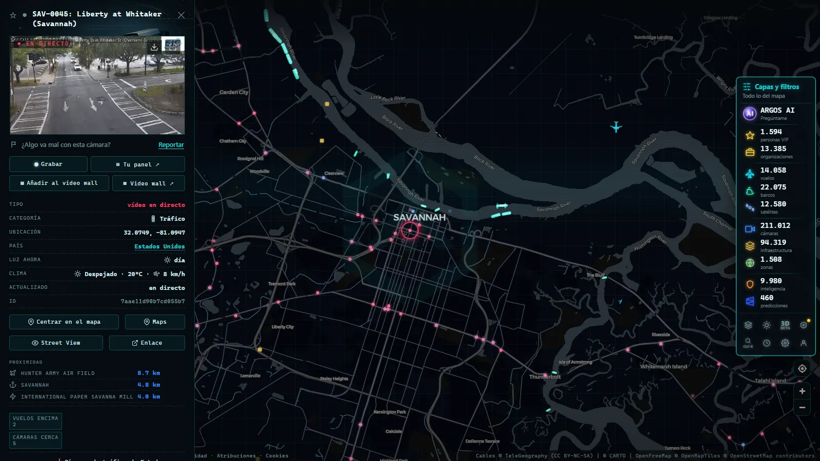Ficha de SAV-0045: Liberty at Whitaker (Savannah) (Tráfico) en el mapa de ARGOS ATLAS