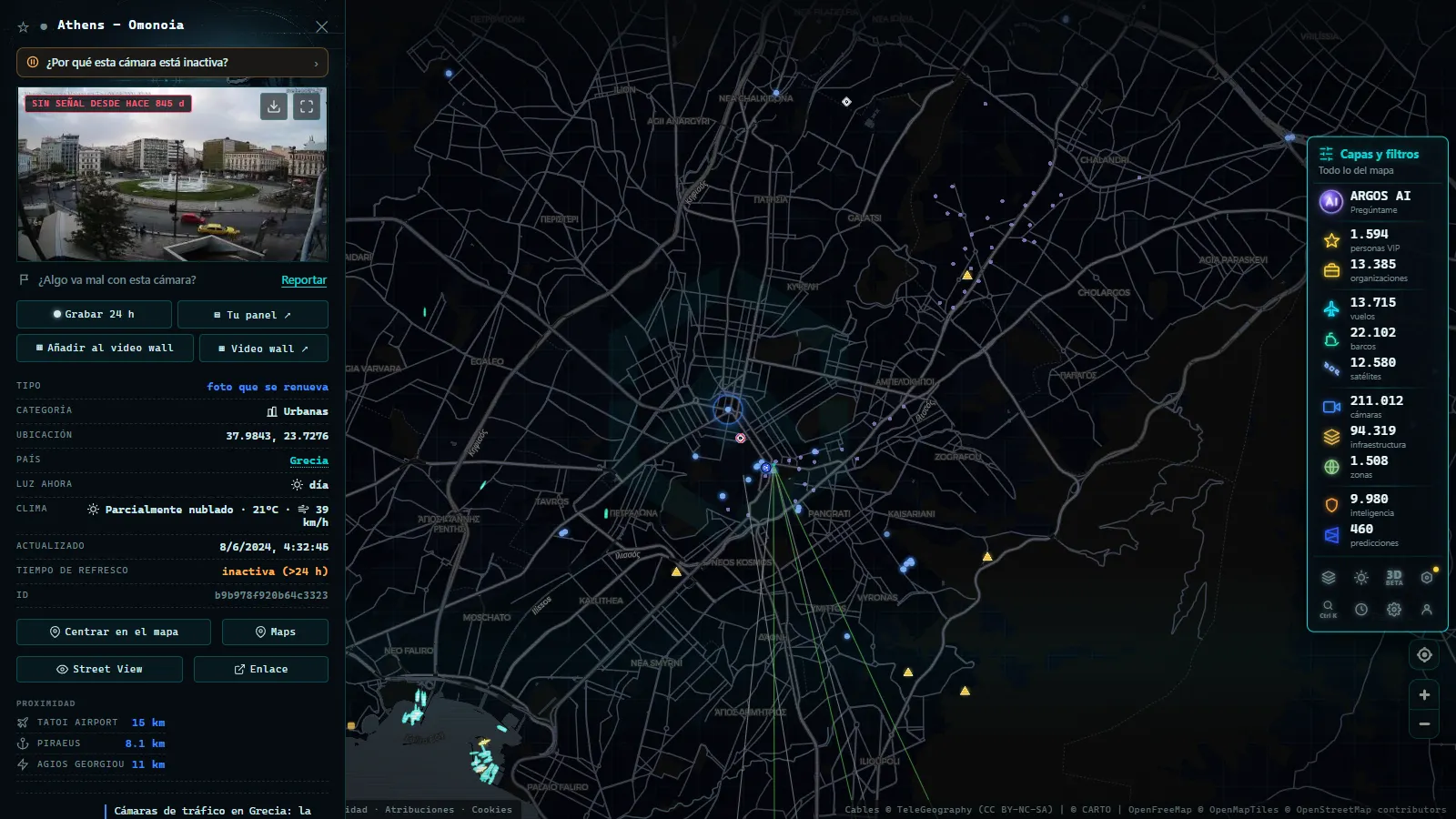 Ficha de Athens - Omonoia (Urbana) en el mapa de ARGOS ATLAS