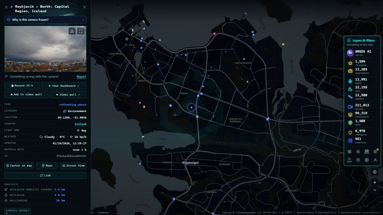 Detail card of Reykjavik › North: Capital Region, Iceland (Environmental) on the ARGOS ATLAS map