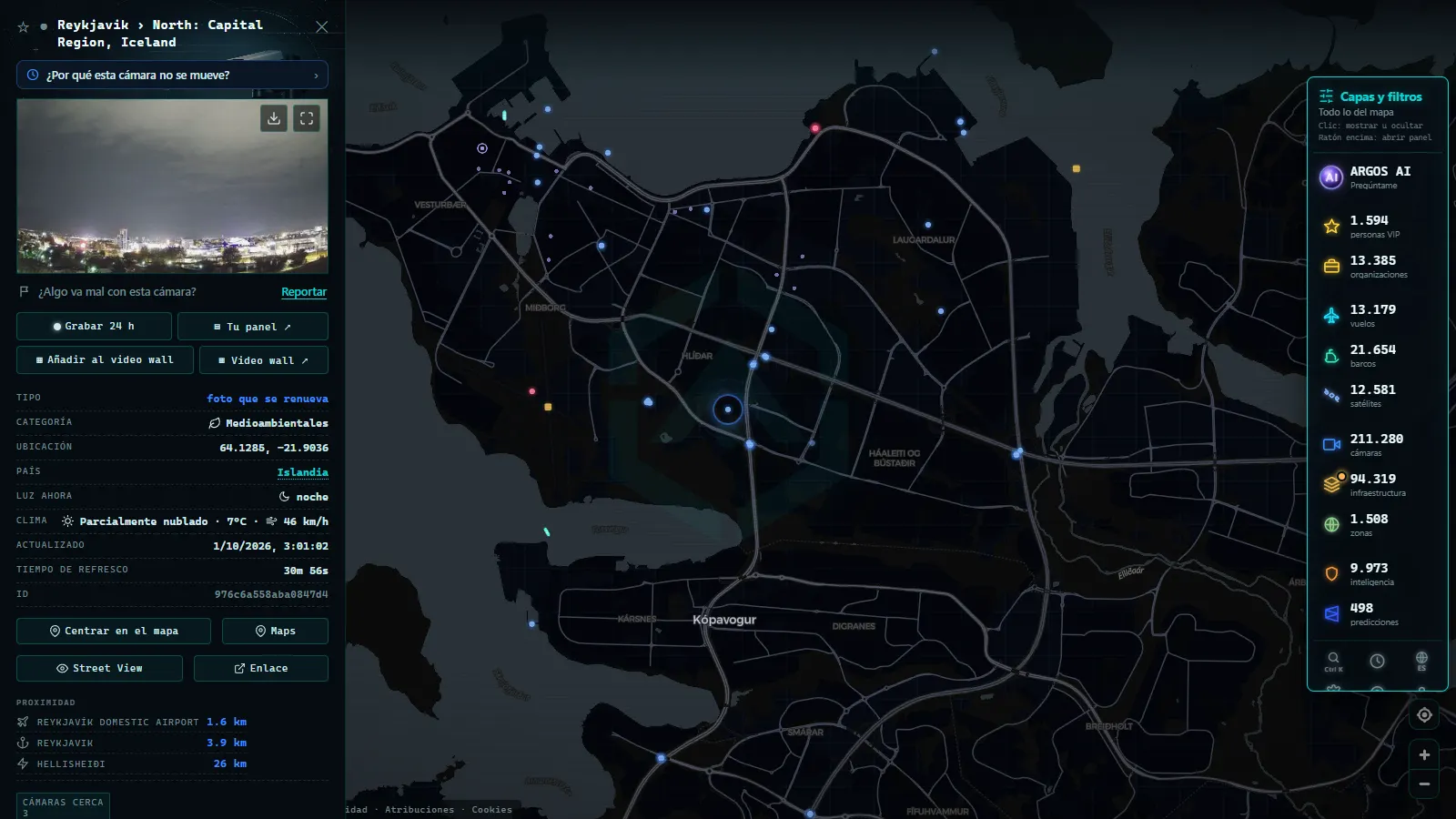 Ficha de Reykjavik › North: Capital Region, Iceland (Medioambiental) en el mapa de ARGOS ATLAS