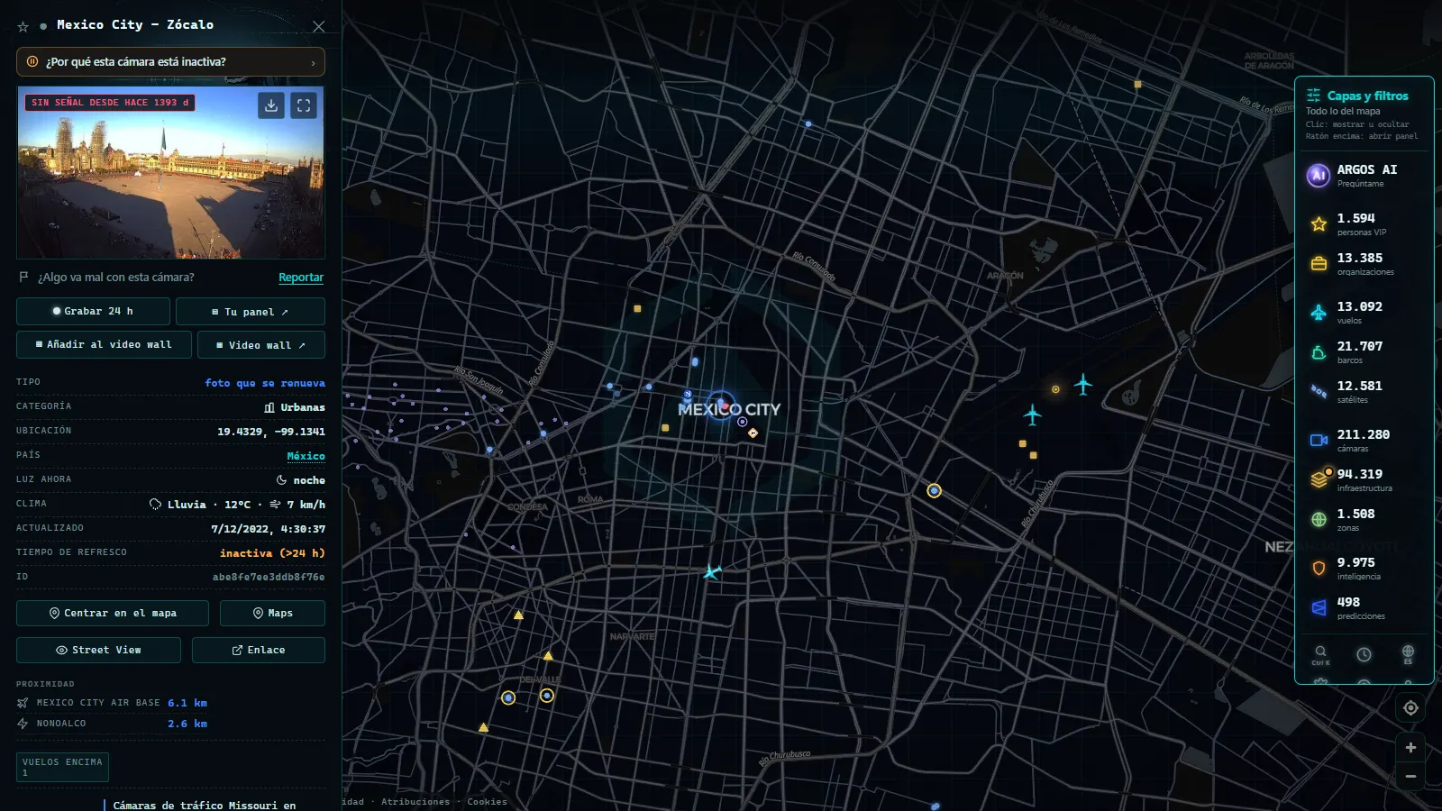 Ficha de Mexico City - Zócalo (Urbana) en el mapa de ARGOS ATLAS