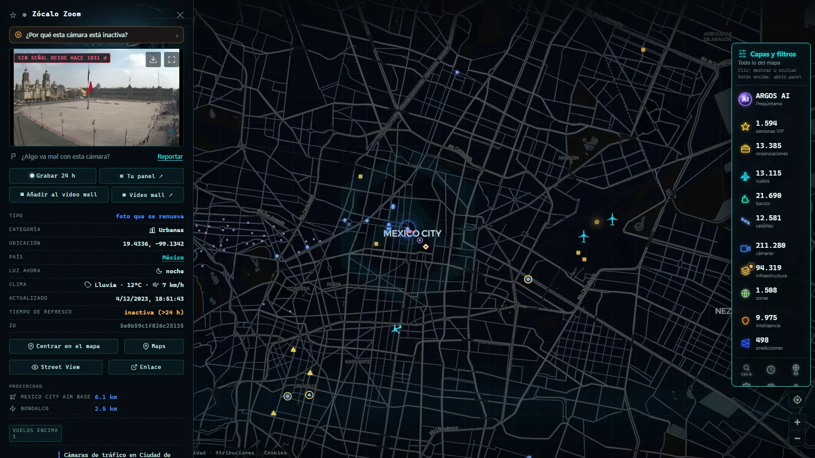 Ficha de Zócalo Zoom (Urbana) en el mapa de ARGOS ATLAS