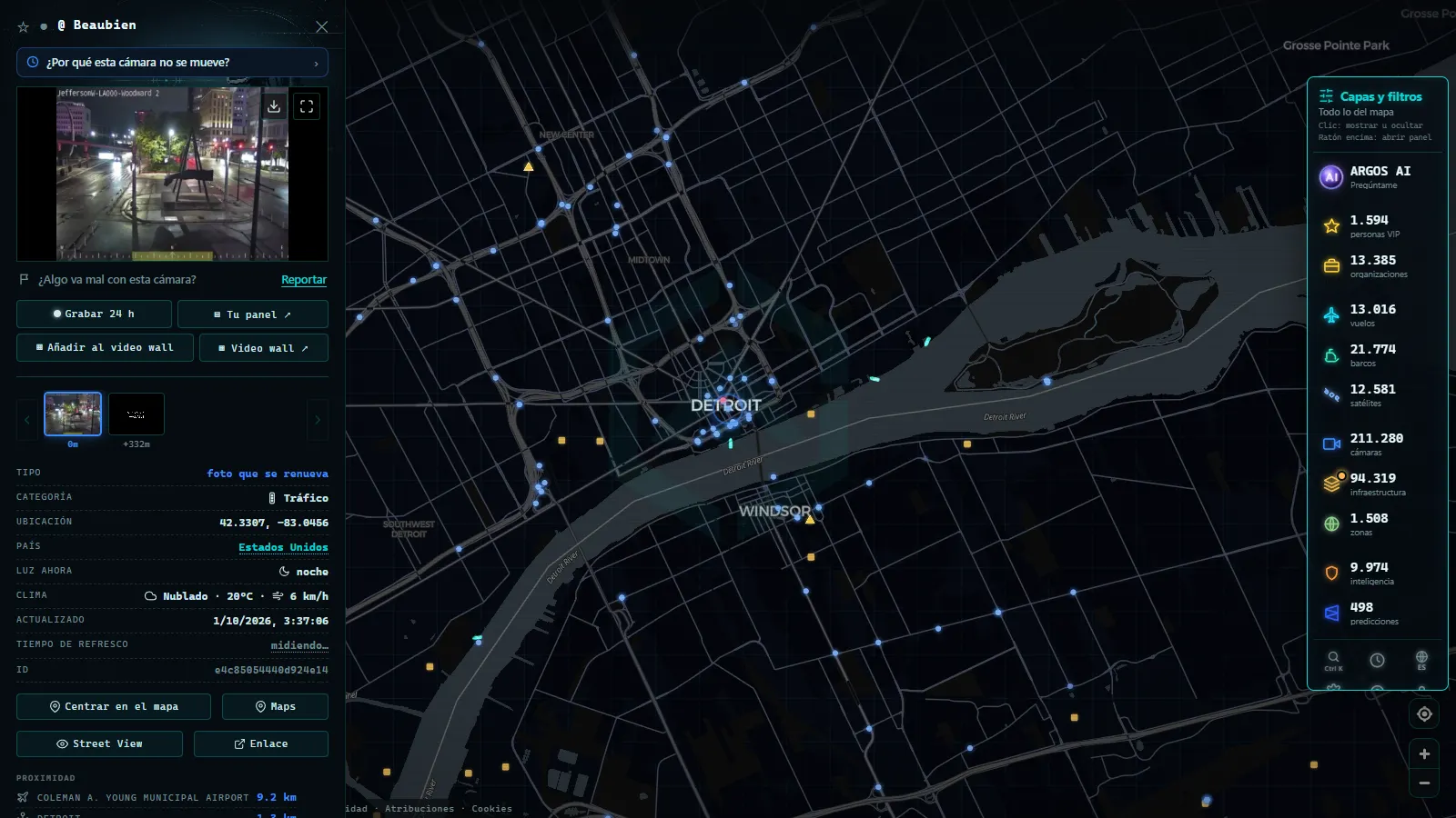 Ficha de @ Beaubien (Tráfico) en el mapa de ARGOS ATLAS