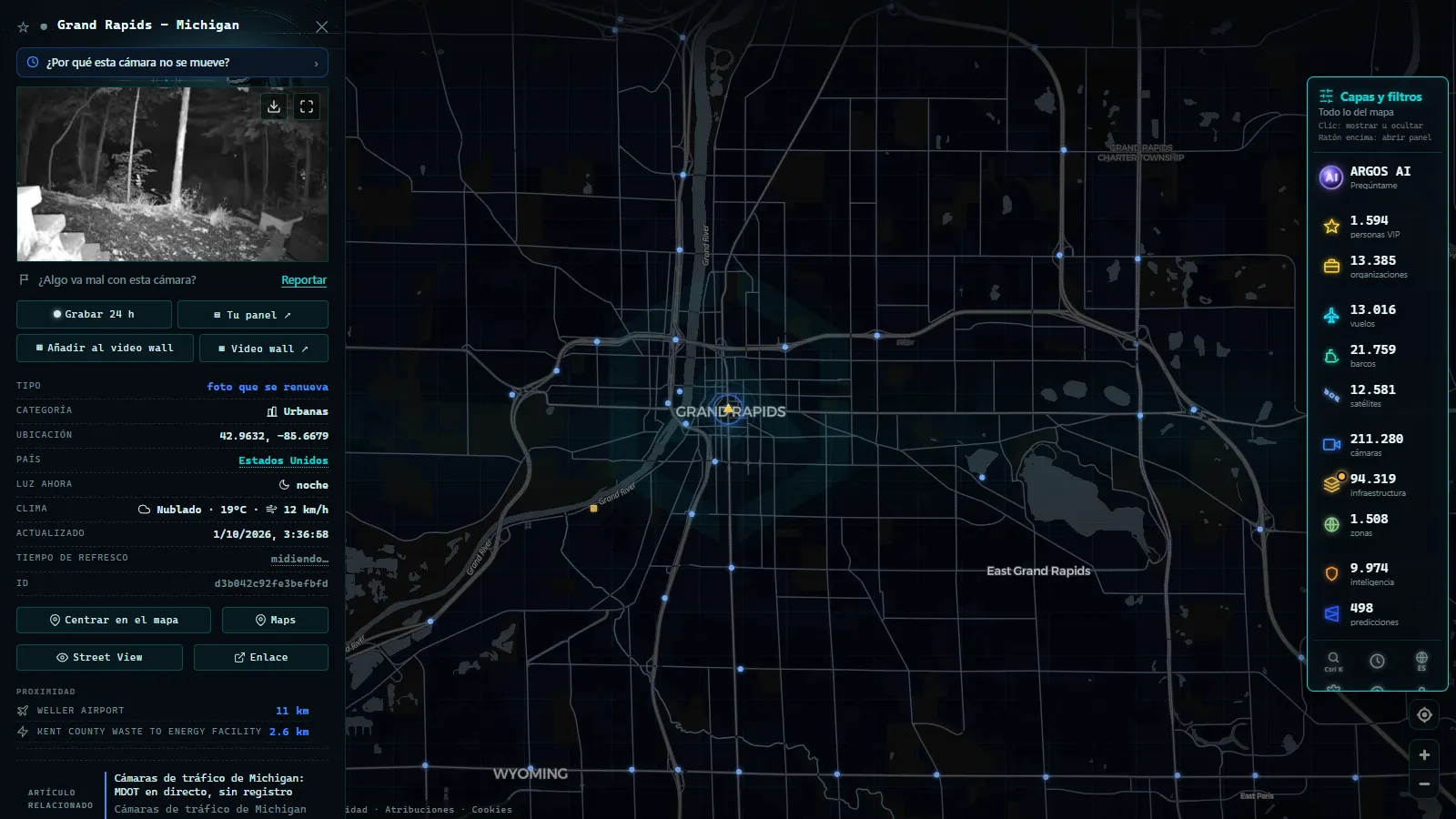 Ficha de Grand Rapids - Michigan (Urbana) en el mapa de ARGOS ATLAS