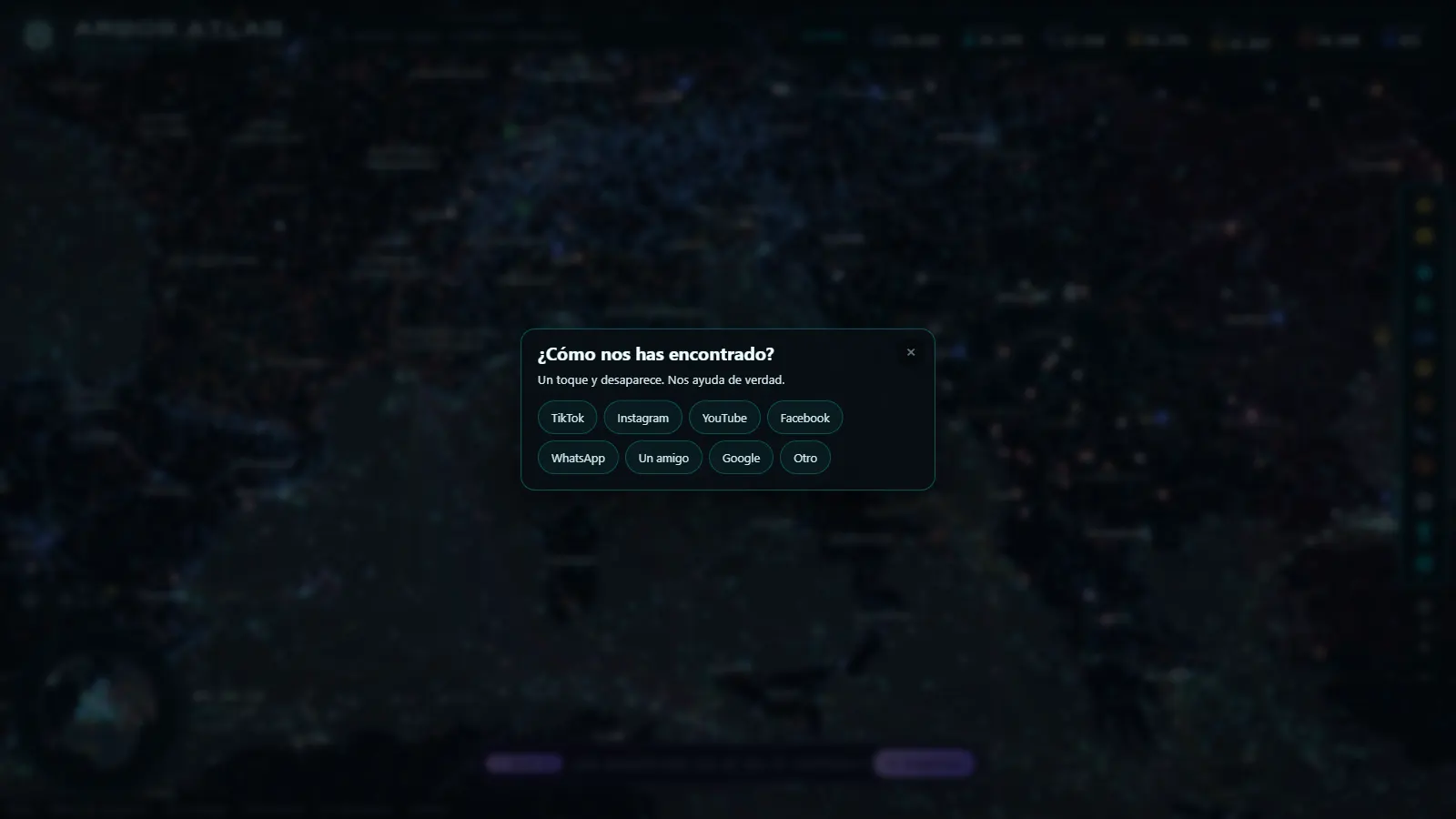El mapa en vivo de ARGOS ATLAS sobre Italia