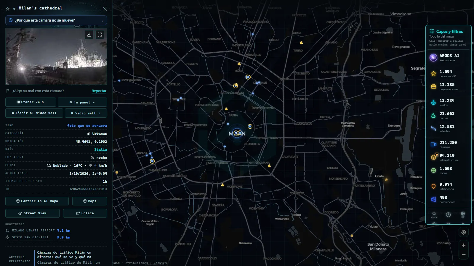 Ficha de Milan's cathedral (Urbana) en el mapa de ARGOS ATLAS