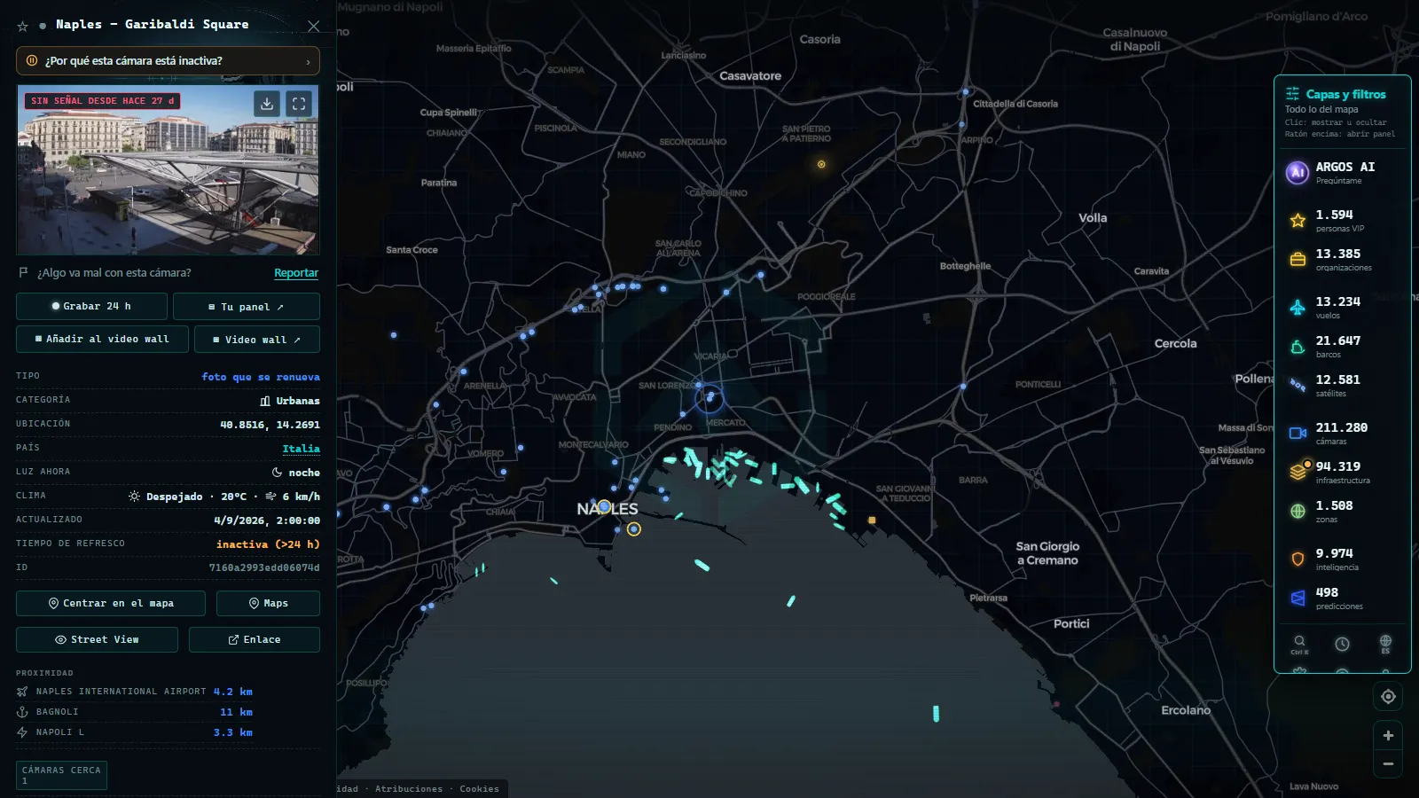 Ficha de Naples - Garibaldi Square (Urbana) en el mapa de ARGOS ATLAS