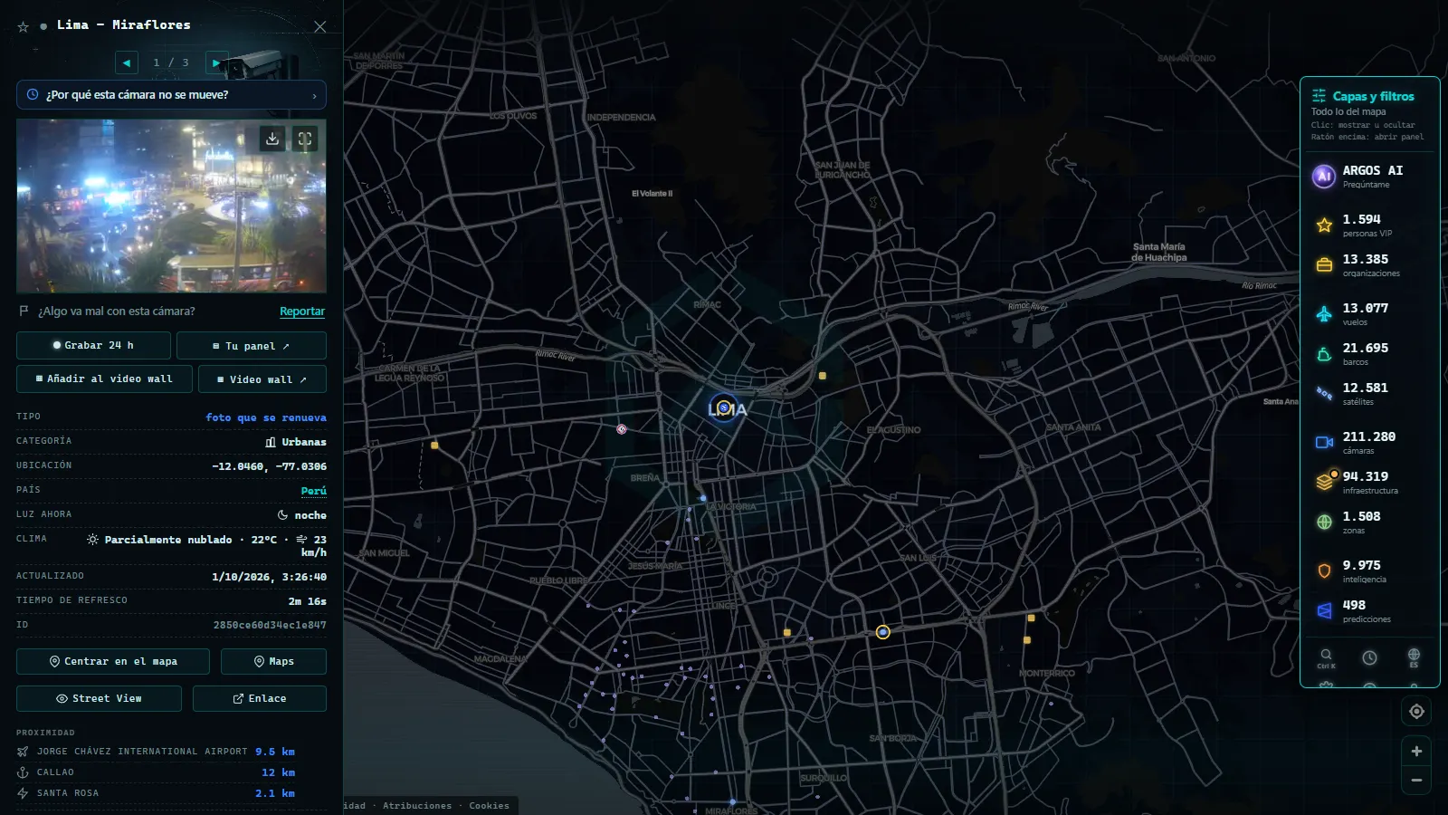 Ficha de Lima - Miraflores (Urbana) en el mapa de ARGOS ATLAS