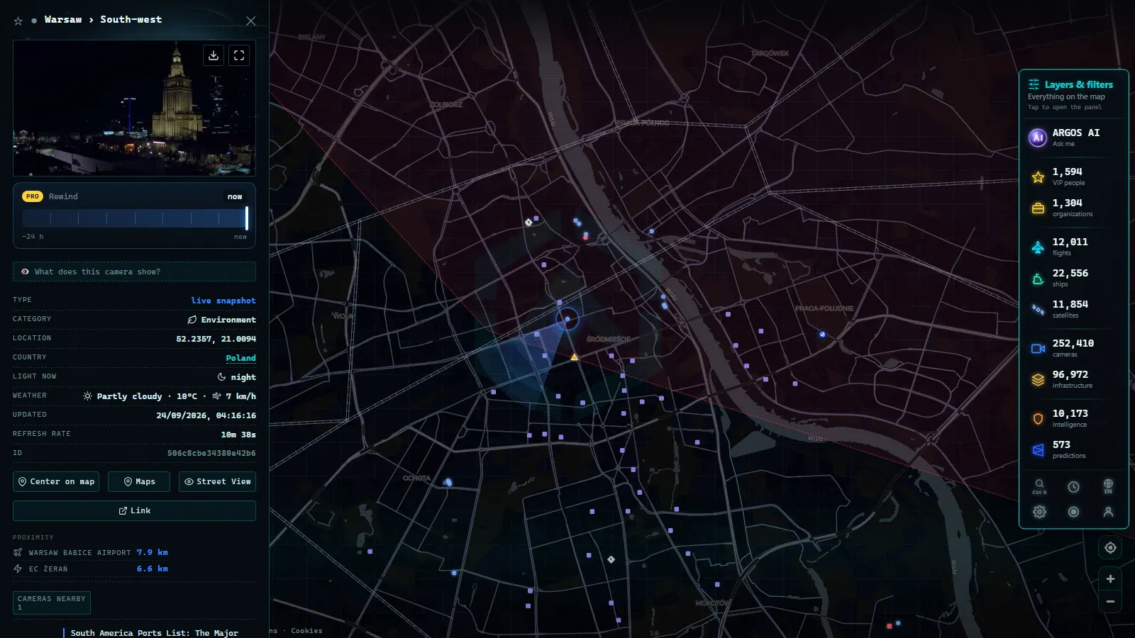 Detail card of Warsaw › South-west (Environmental) on the ARGOS ATLAS map