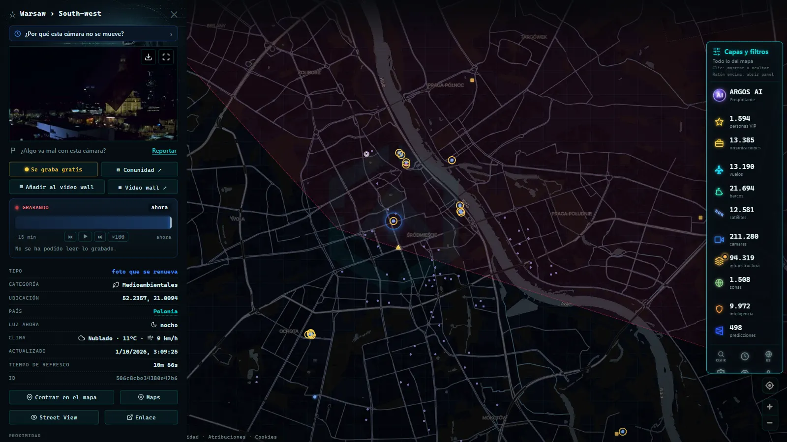 Ficha de Warsaw › South-west (Medioambiental) en el mapa de ARGOS ATLAS