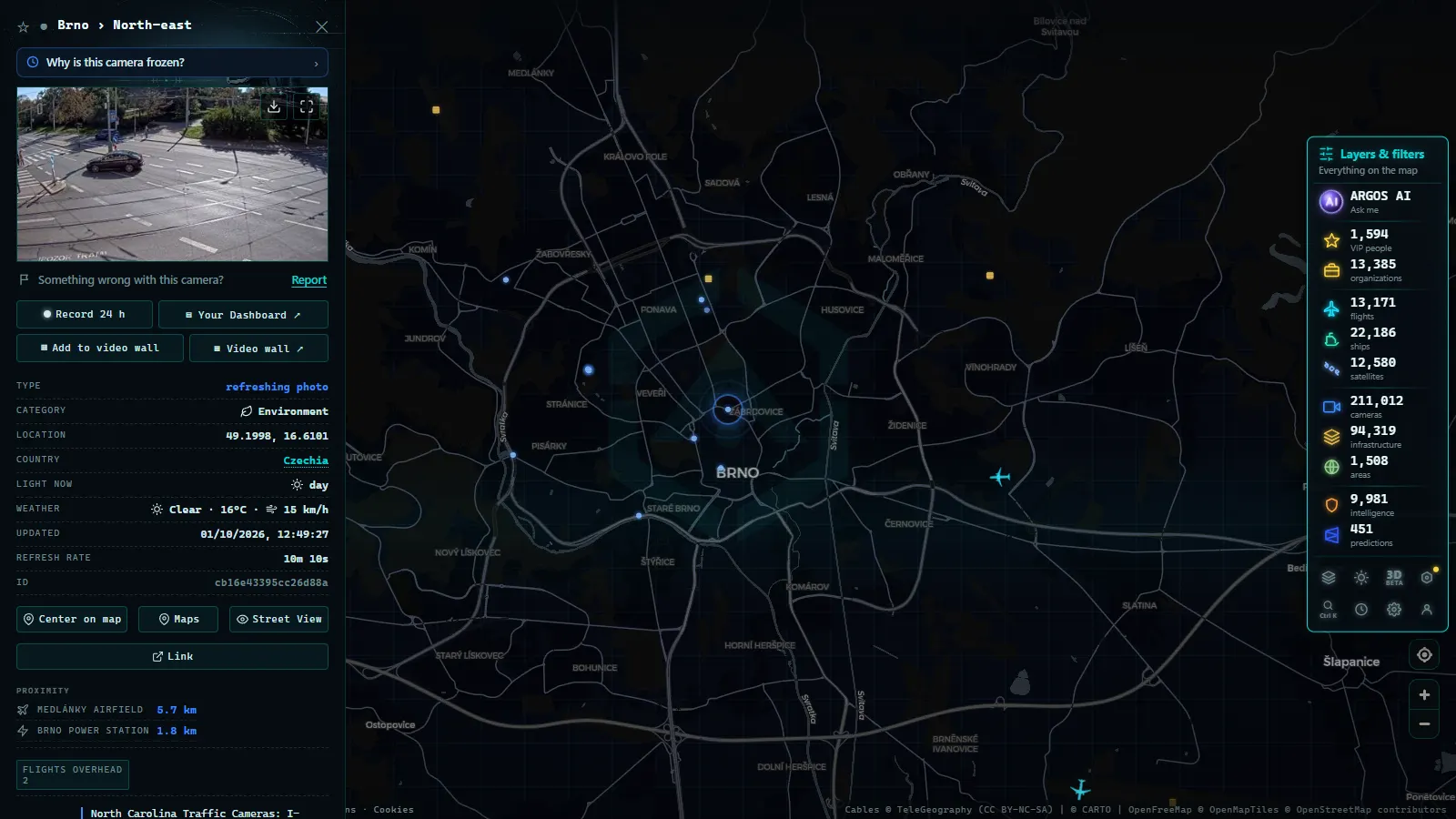 Detail card of Brno › North-east (Environmental) on the ARGOS ATLAS map