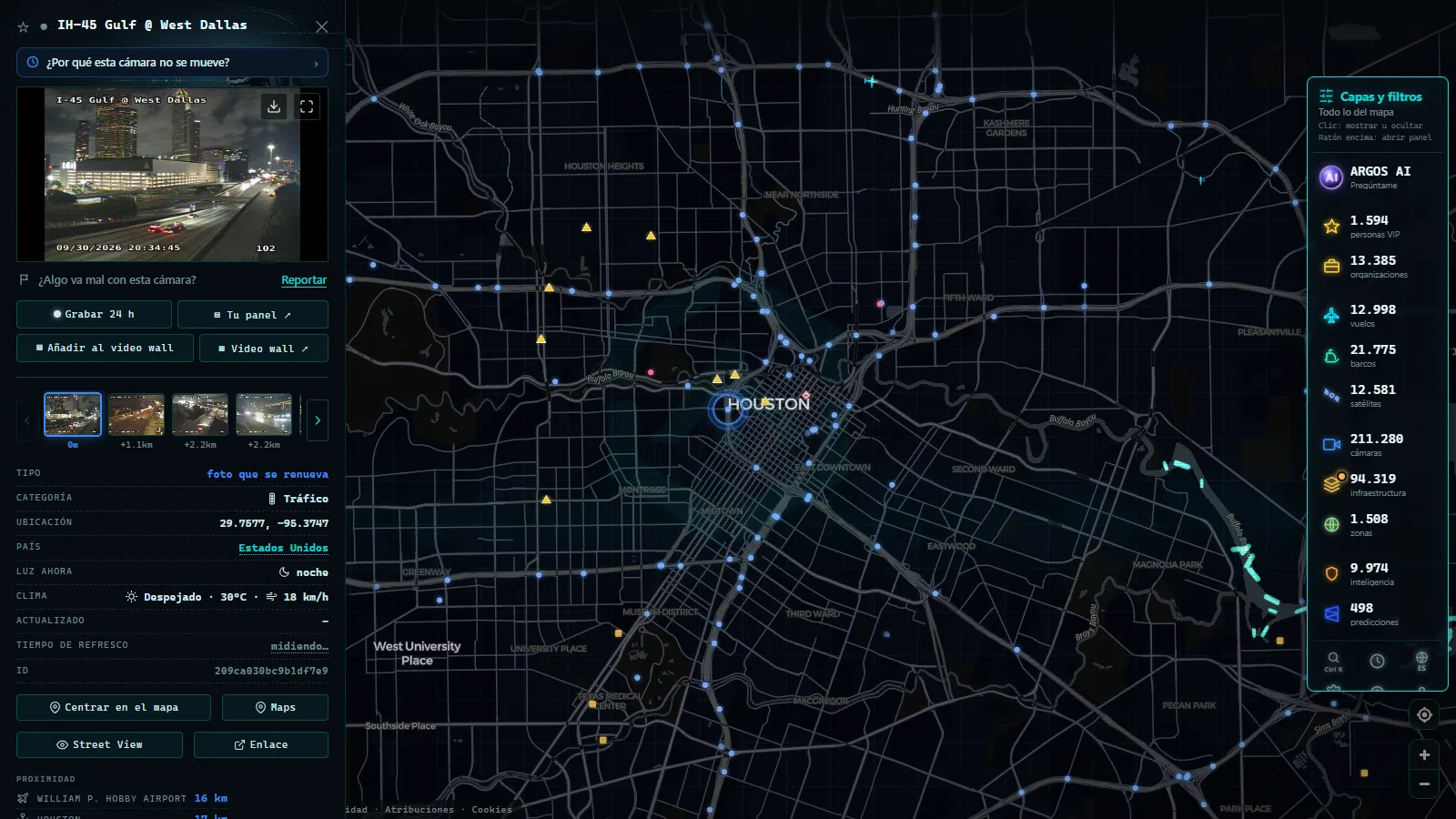 Ficha de IH-45 Gulf @ West Dallas (Tráfico) en el mapa de ARGOS ATLAS