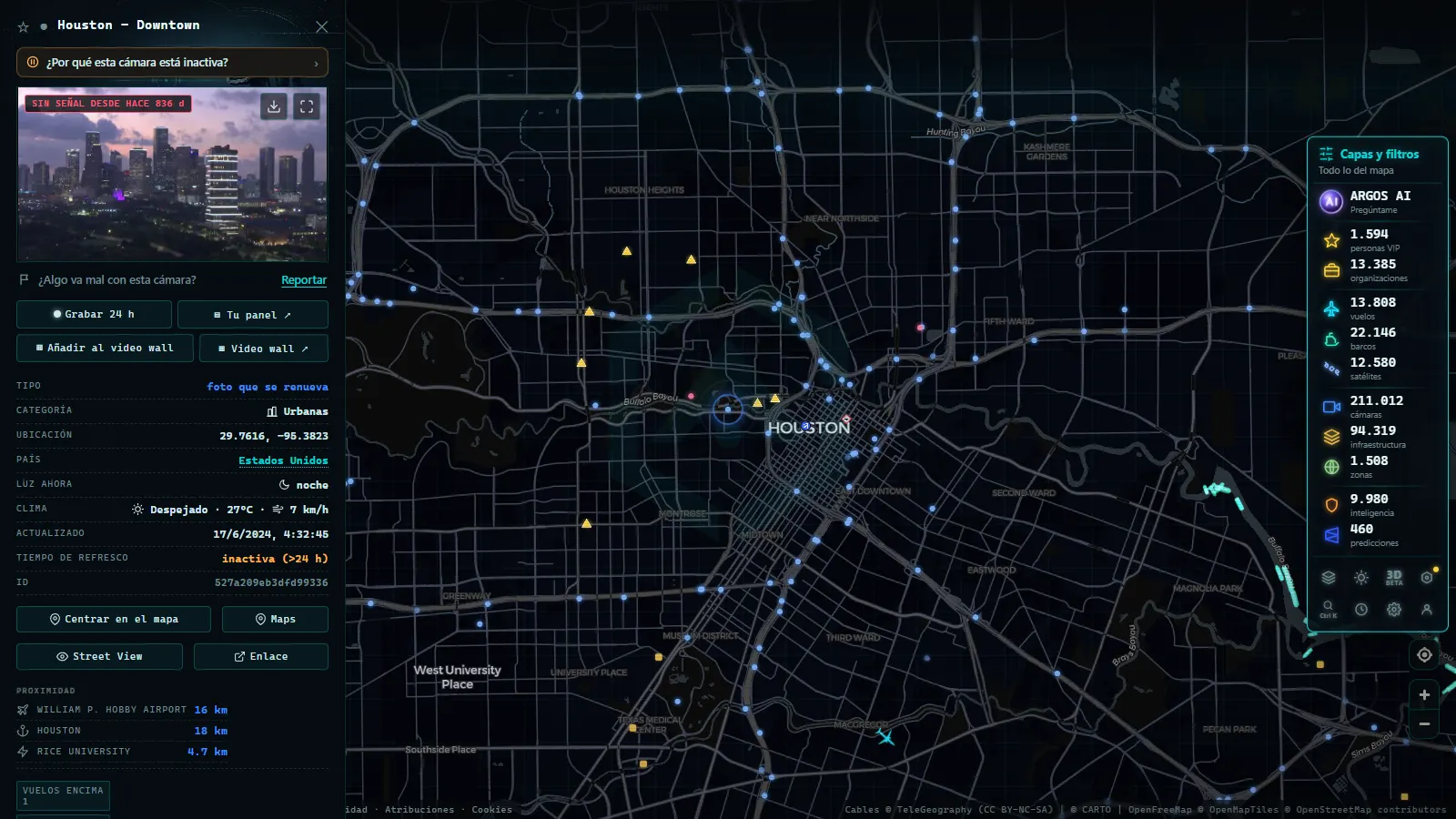 Ficha de Houston - Downtown (Urbana) en el mapa de ARGOS ATLAS