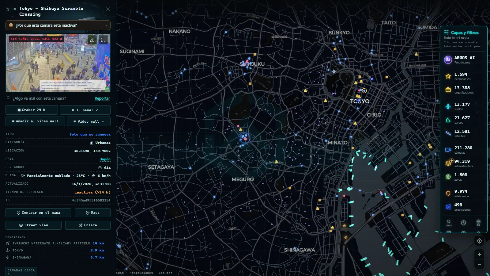 Ficha de Tokyo - Shibuya Scramble Crossing (Urbana) en el mapa de ARGOS ATLAS