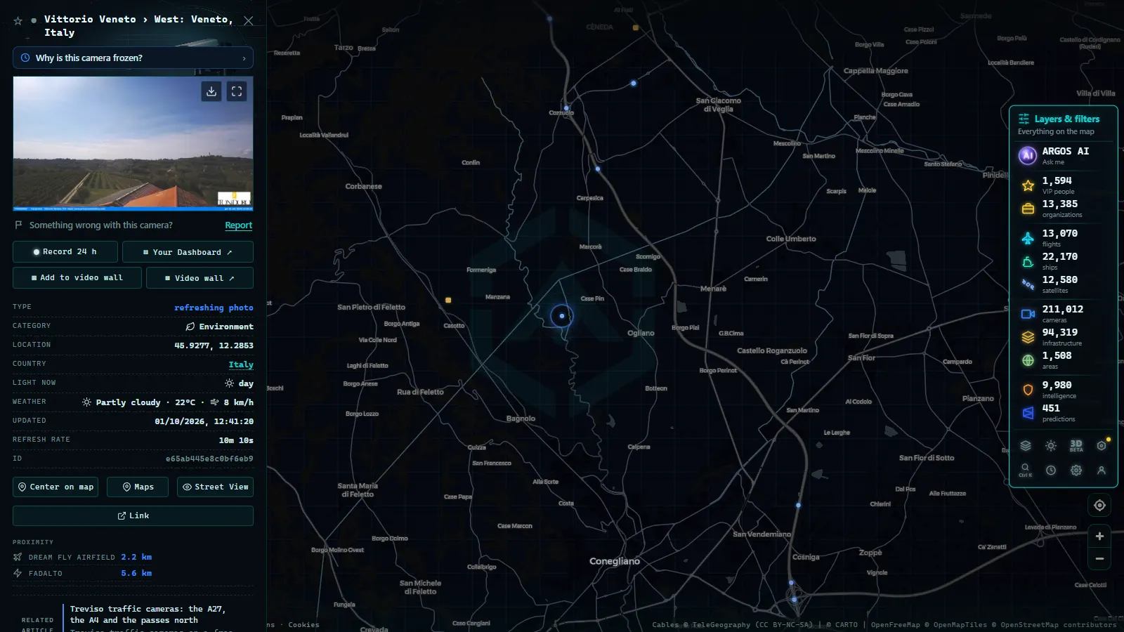 Detail card of Vittorio Veneto › West: Veneto, Italy (Environmental) on the ARGOS ATLAS map