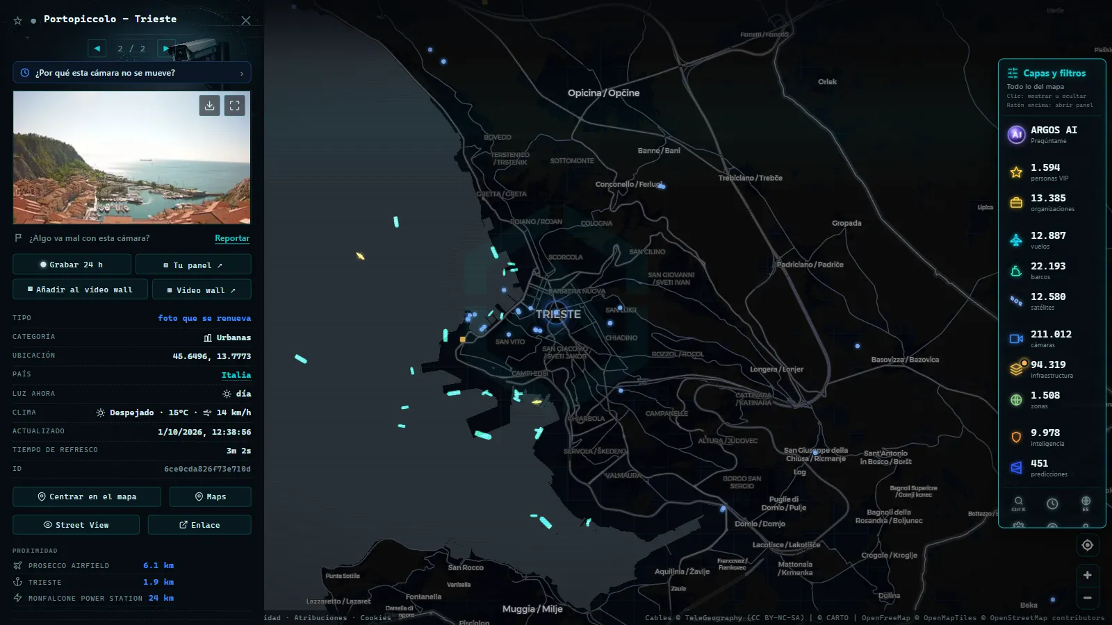 Ficha de Portopiccolo - Trieste (Urbana) en el mapa de ARGOS ATLAS