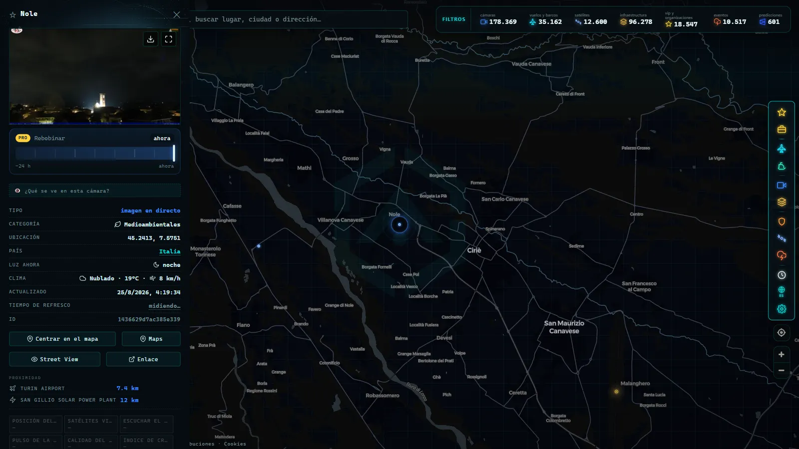 Ficha de Nole (Medioambiental) en el mapa de ARGOS ATLAS